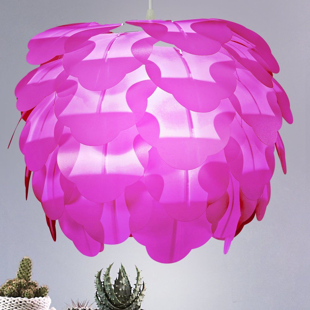 etc-shop LED Hänge purple Wohn im Pendelleuchte, Decken Warmweiß, Leuchtmittel Schlaf Lampe Zimmer Blüten Blätter inklusive, Leuchte