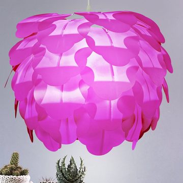 etc-shop LED Pendelleuchte, Leuchtmittel inklusive, Warmweiß, Blätter Hänge Lampe Wohn Schlaf Zimmer Blüten Decken Leuchte purple im