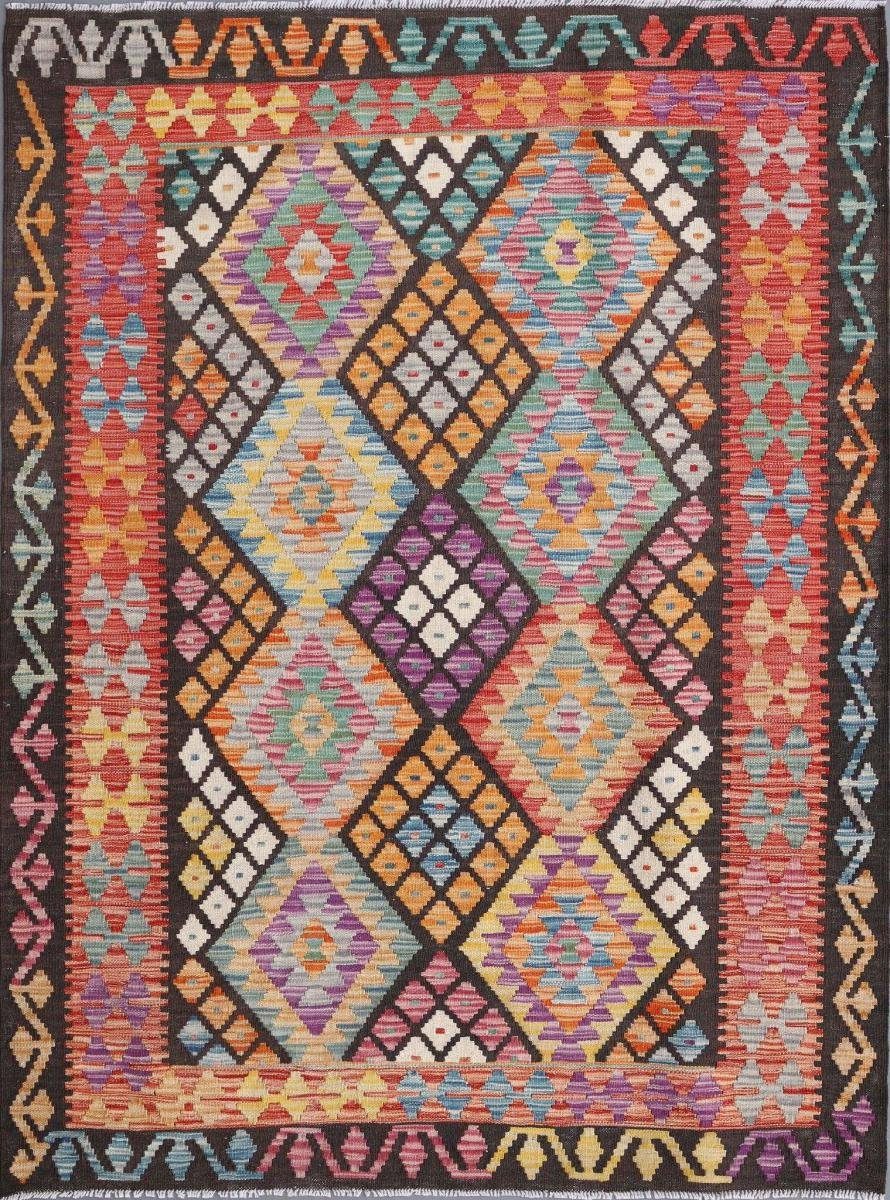 Orientteppich Kelim Afghan 133x181 Handgewebter Orientteppich, Nain Trading, rechteckig, Höhe: 3 mm