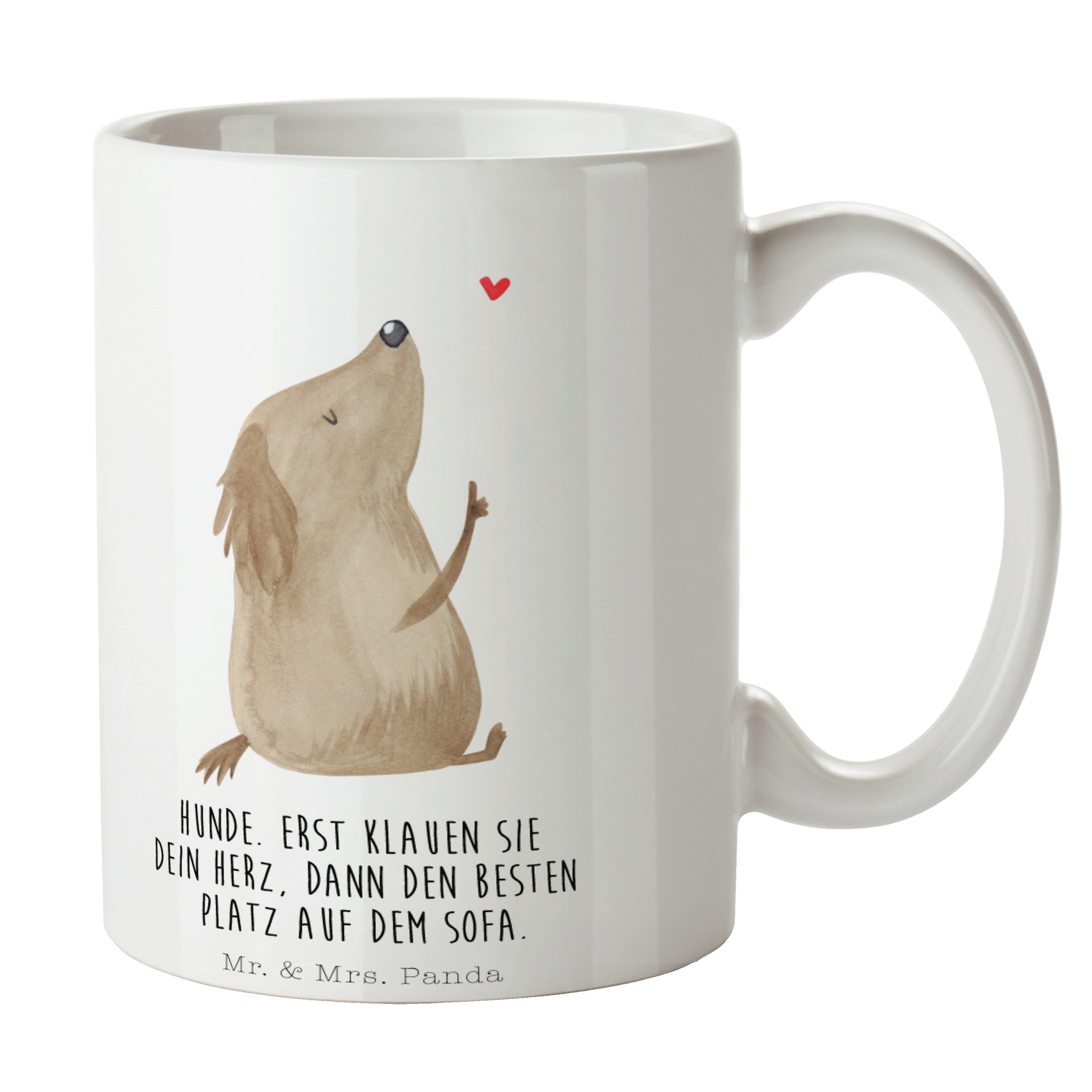 Hund Geschenk, - Weiß Mr. Liebe - Keramik Kaffeetasse, Mrs. & Panda Tierliebhaber, Hundeglück, Tasse