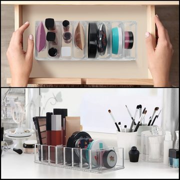 Kurtzy Organizer Acryl Kosmetik Organizer mit 8 Fächern (2er Pack), Acrylic Makeup Organizer with 8 Compartments (2 Pack)