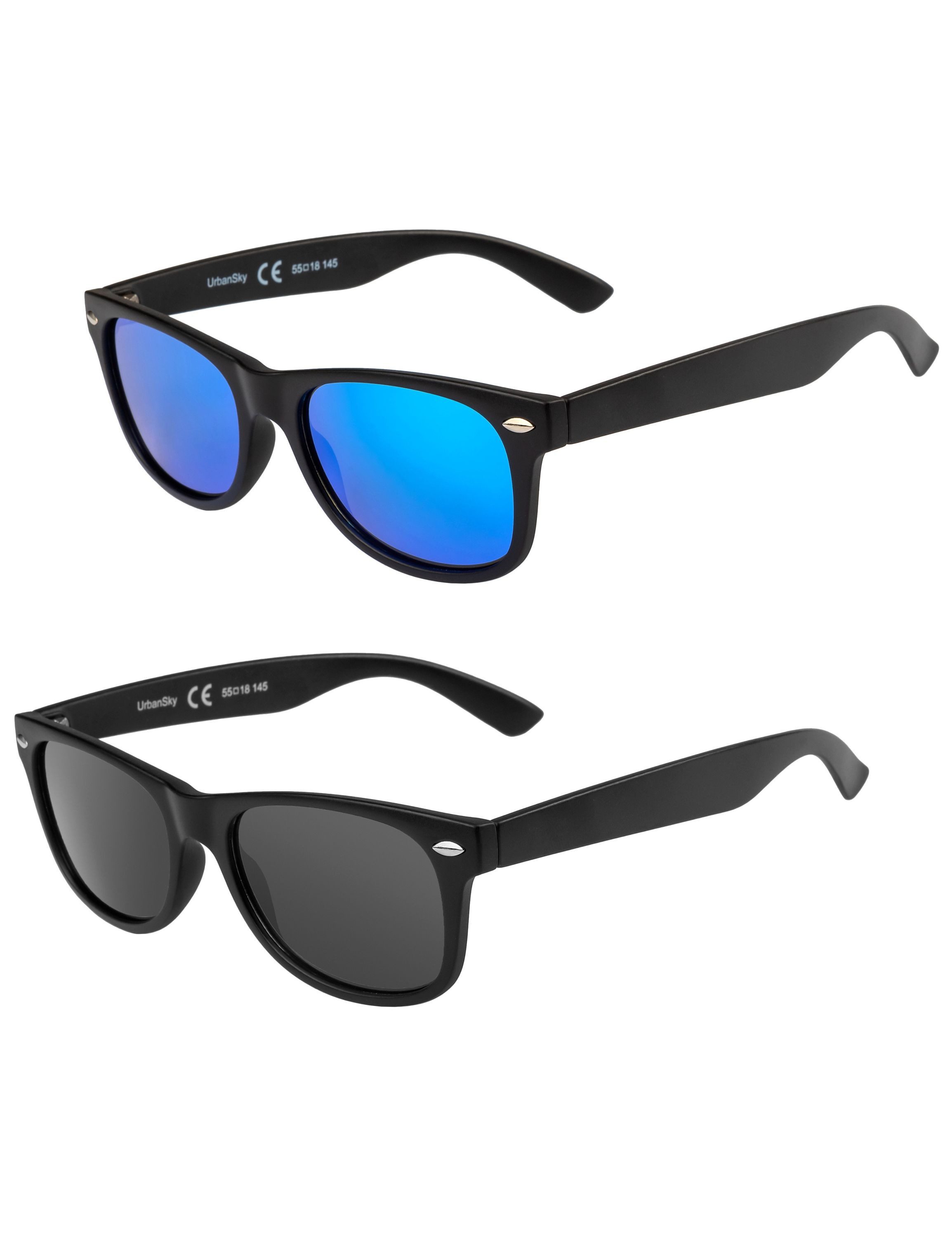 UrbanSky Sonnenbrille Tiberius X Challenger blau verspiegelt und grau getönt ohne Verspiegelung