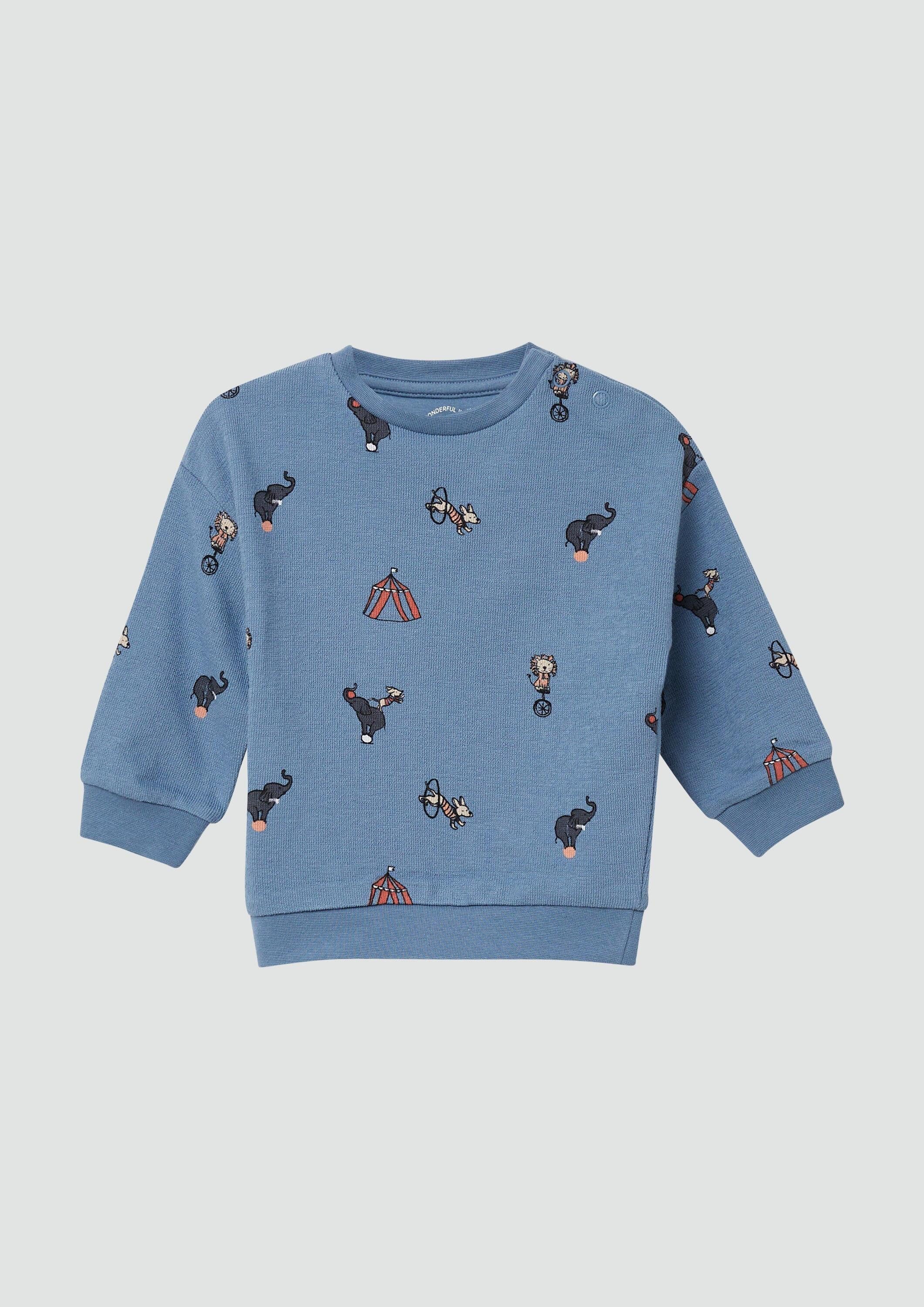 s.Oliver Sweatshirt Sweatshirt Sweatshirt mit All-over-Print aus Strukturjersey