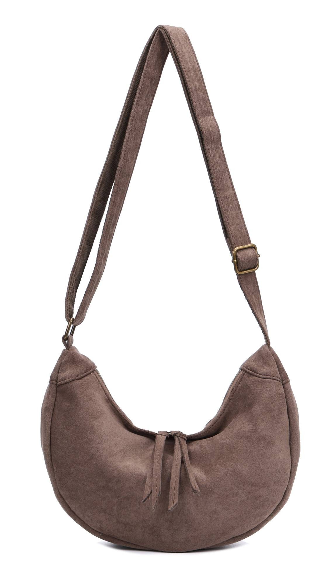 ITALYSHOP24 Schultertasche Damen Tasche MOON Halbmond günstig online kaufen