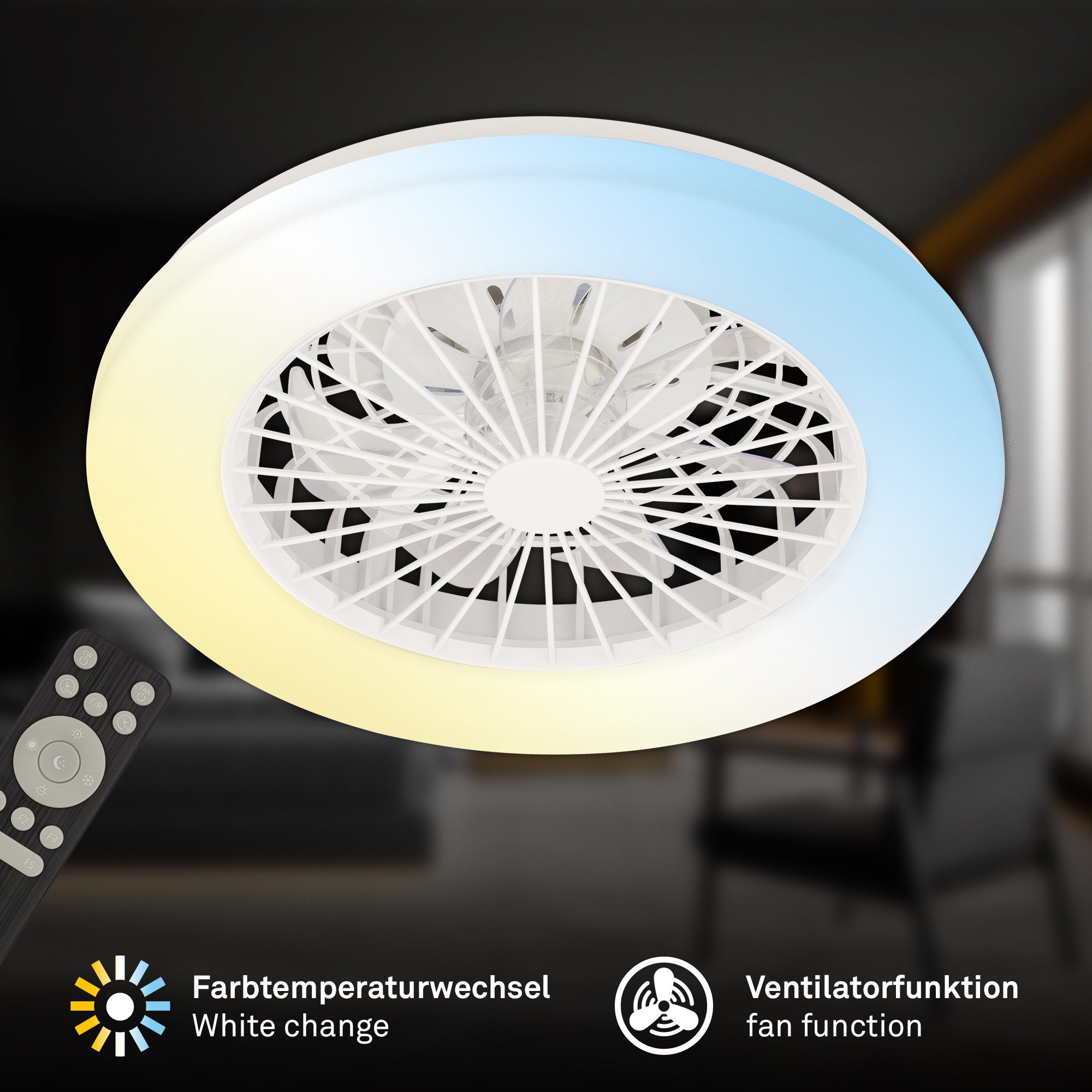 Briloner Leuchten LED Deckenleuchte Deckenventilator mit günstig online kaufen