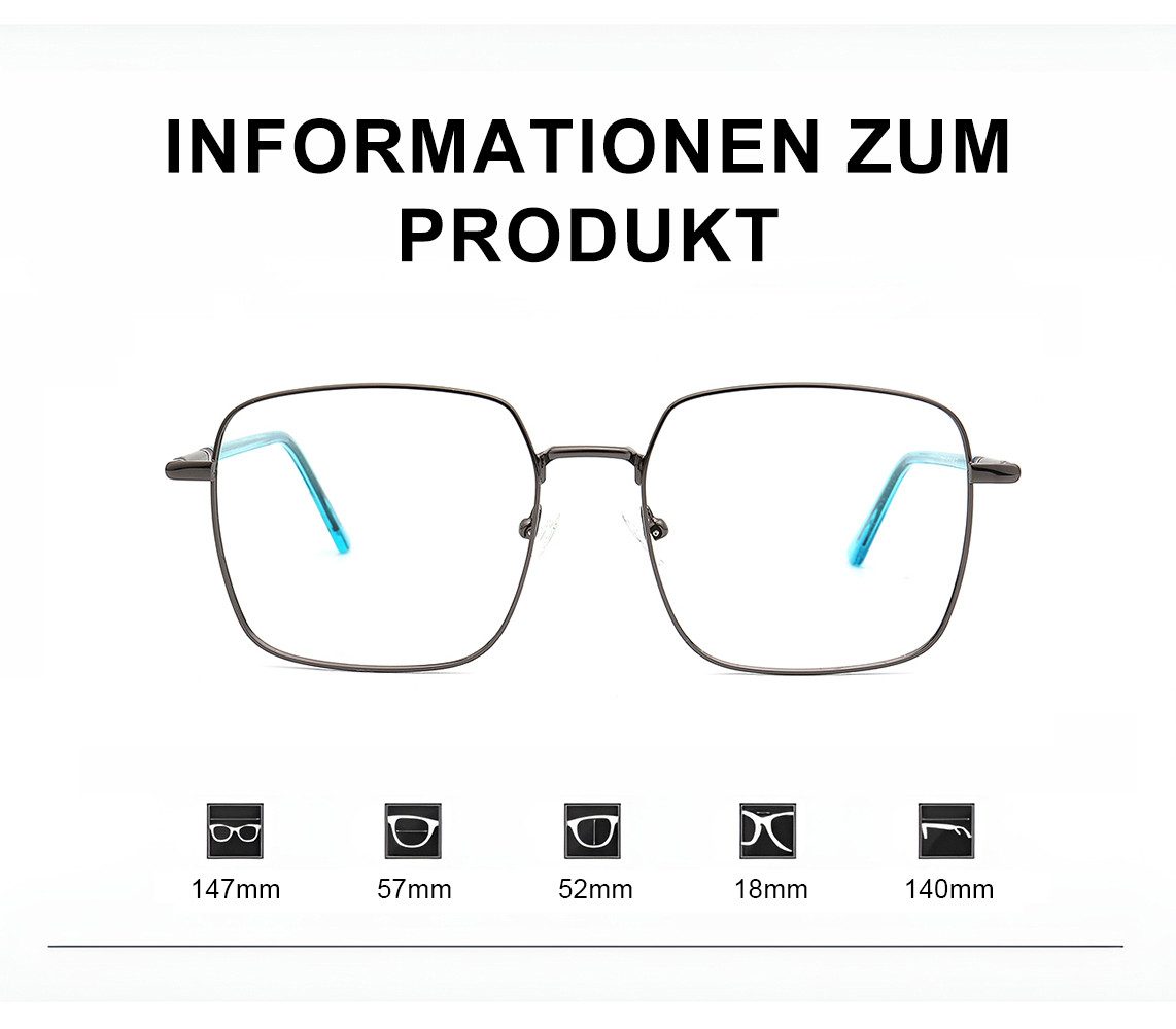 PACIEA Brille Damen Herren Ohne Sehstärke Hochwertige Legierung Blaulichtfilter