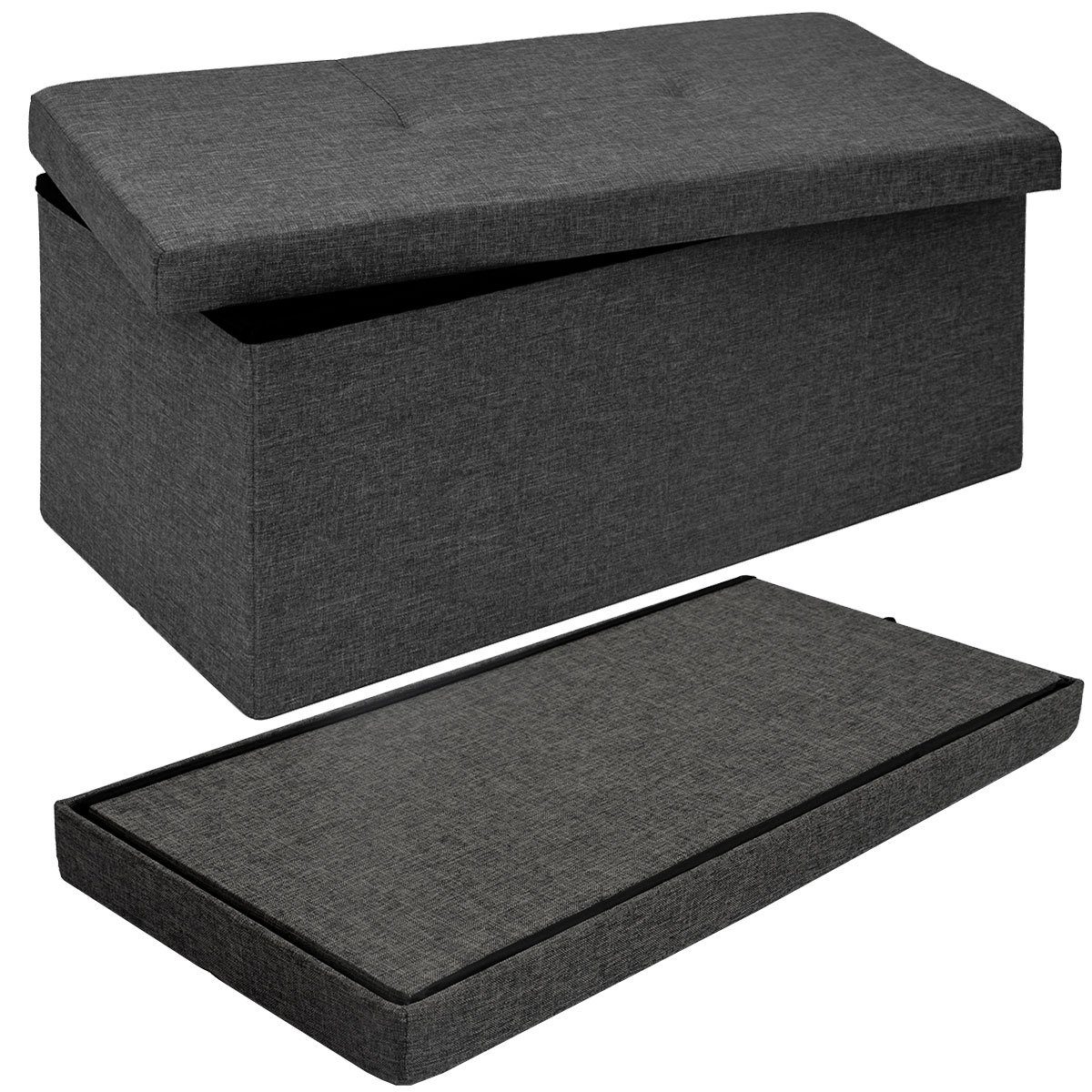 Sitzbank mit Stauraum - 76x38x38 Polsterbank mit Aufbewahrungsbox - Faltbar