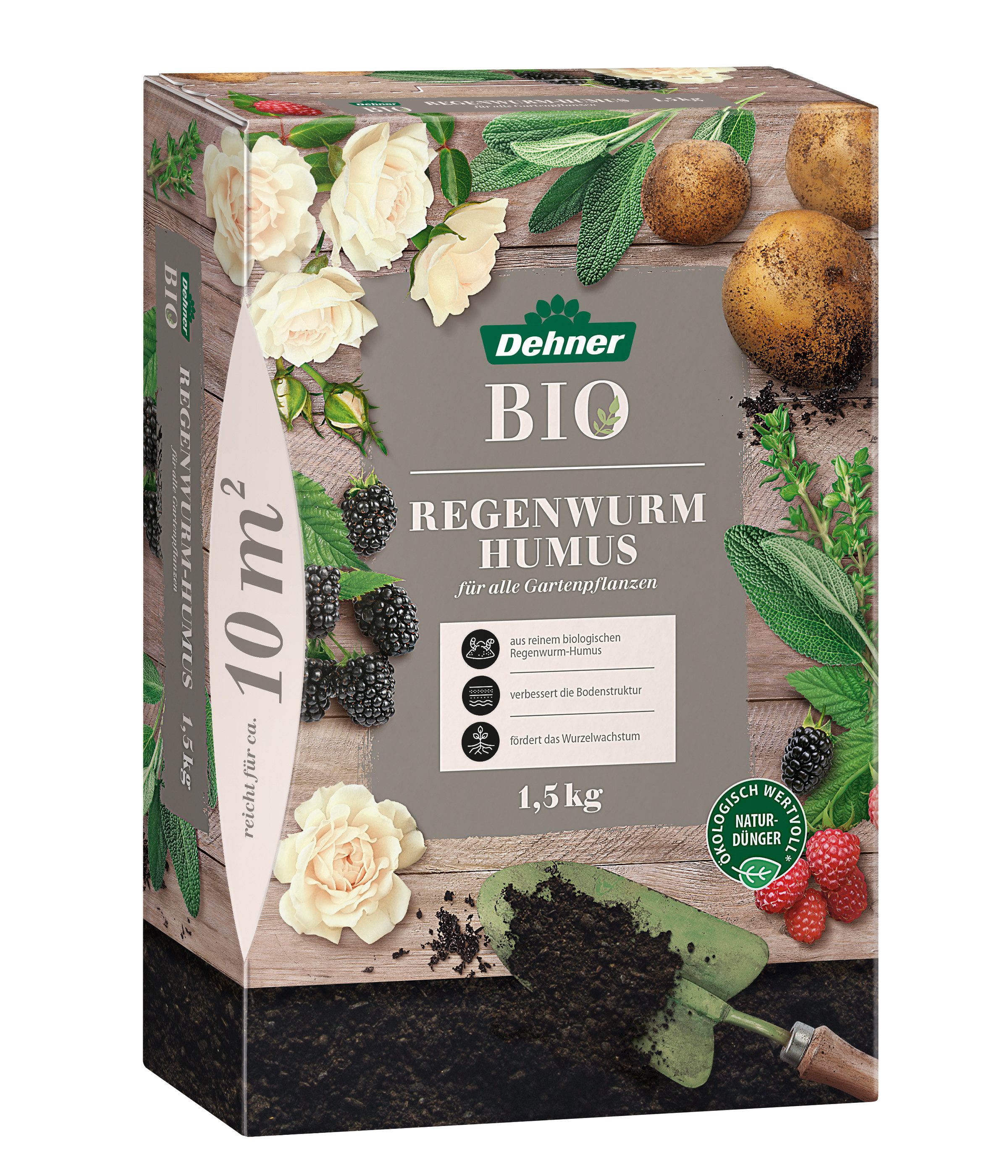 Gartendünger Regenwurmhumus, hochwertiger Universaldünger, Spurennährstoffe, 1.5 kg