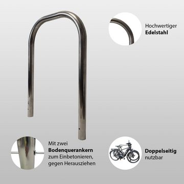 TRUTZHOLM Fahrradständer Fahrrad Anlehnbügel Edelstahl 116,5 x 78,5 cm