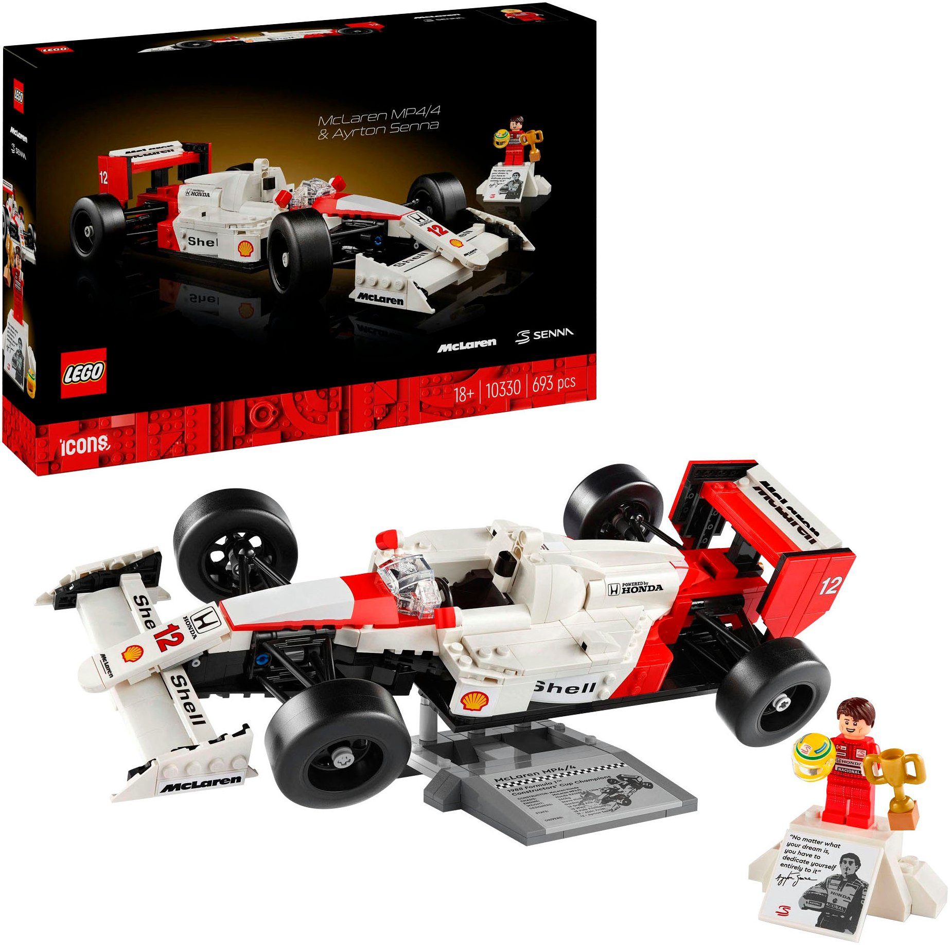 LEGO® Konstruktionsspielsteine McLaren MP4/4 & Ayrton Senna (10330), LEGO® Icons, (693 St), Made in Europe