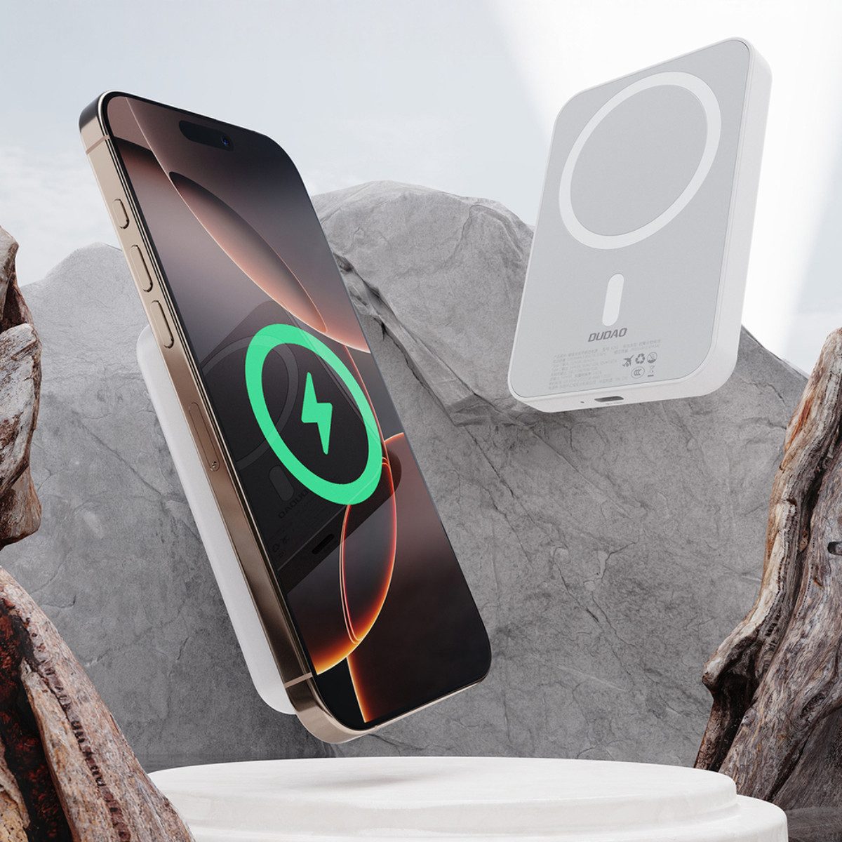 Dudao K26new Powerbank Magnetische Powerbank 10000 mAh (5, 9, 12 V), Magnetisches Wireless Charging bis 15 W