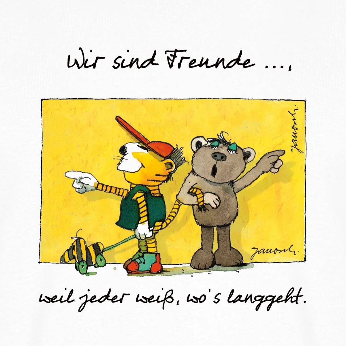 Spreadshirt T-Shirt Janosch Bär Tiger Tigerente Wir Sind Freunde Männer Premium T-Shirt (1-tlg)