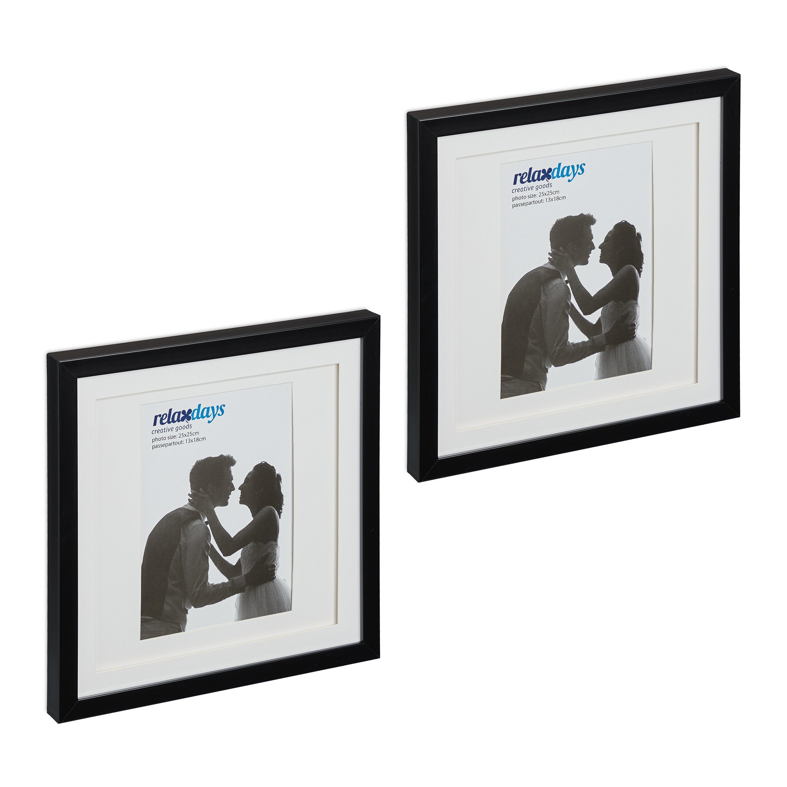 relaxdays Bilderrahmen-Set Bilderrahmen 25x25 cm 2er günstig online kaufen