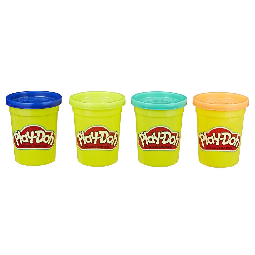 Hasbro Knete Play-Doh Spielknete orange, dunkelblau, grün, türkis 4 Stück