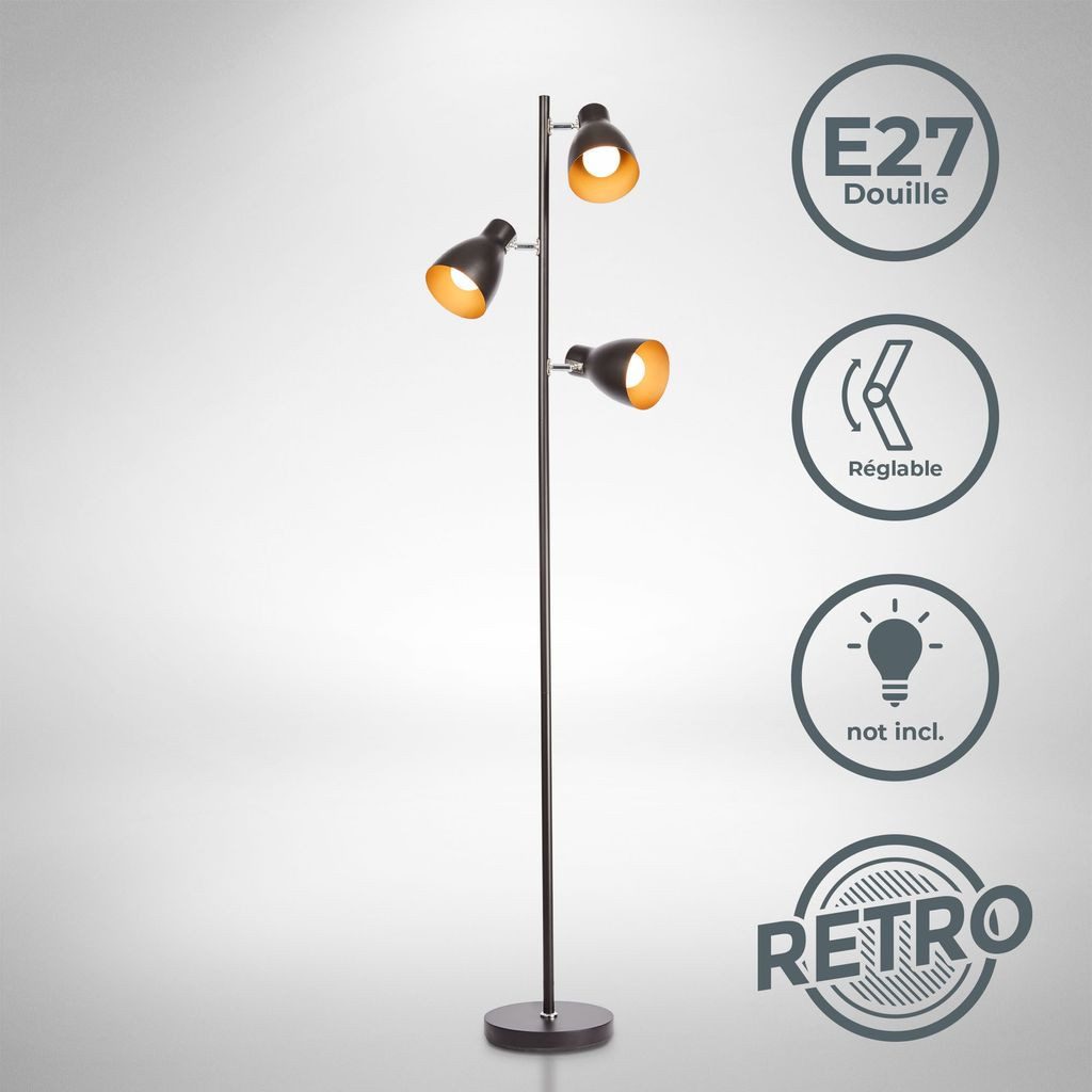 B.K.Licht Stehlampe BKL1199, ohne Leuchtmittel, 3000K - Warmweiß