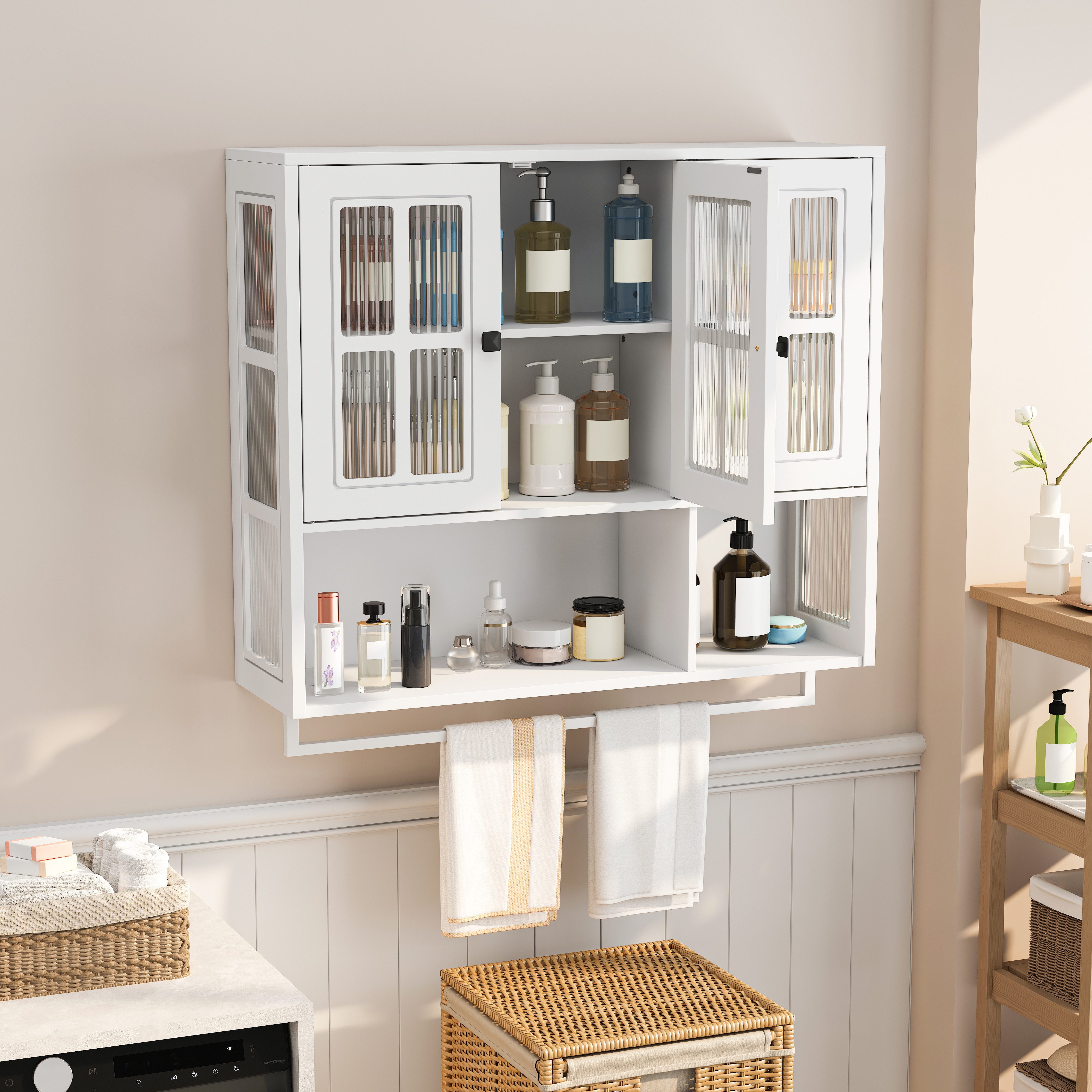 OKWISH Hängeschrank Wandhängeschrank, Glas-Wandregal (3-türiger Wandschrank günstig online kaufen