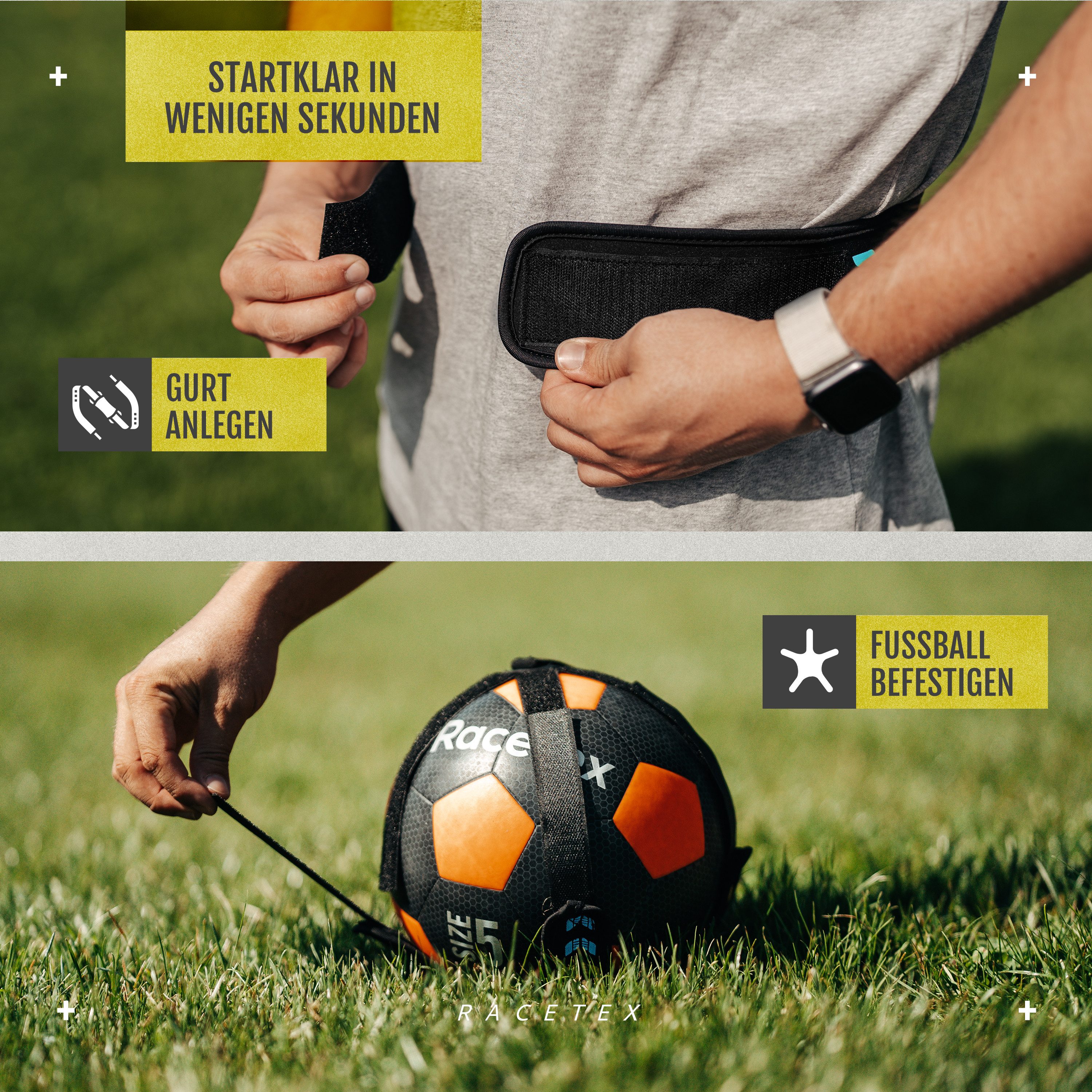 Racetex Fußballtor Racetex Fussballtrainer mit Schnur - Trainingsgerät, ⚽UNSERE EMPFEHLUNG FÜR GESCHENKE