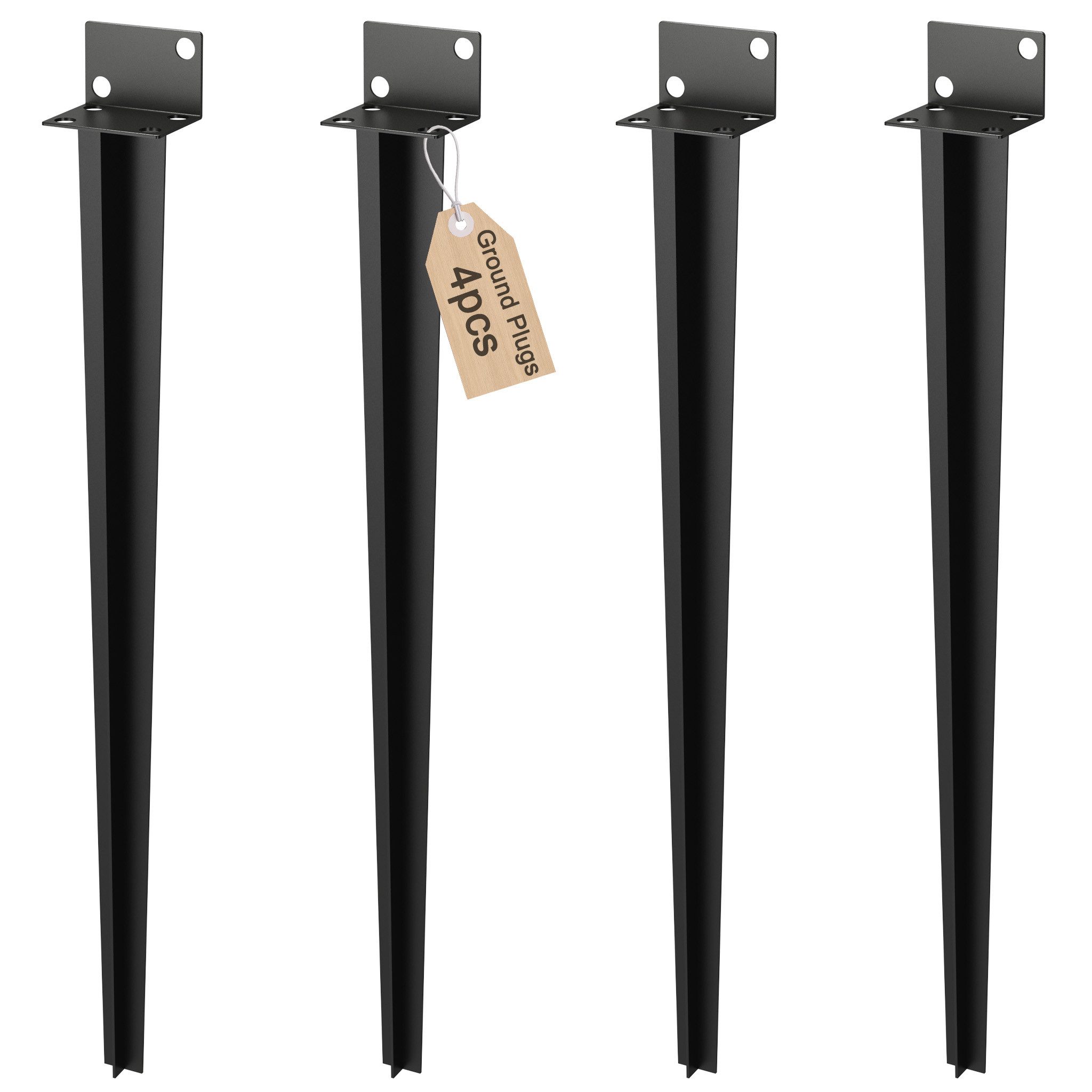 FIVMEN L-Pfostenträger 2/4x Universeller Bodenhülse Einschlagbodenhülse, (4-St., Feuerverzinkt Einschlagbodenhülse für Holzpfosten), Einschlag-Bodenhülse für Zäune Gartenprojekte