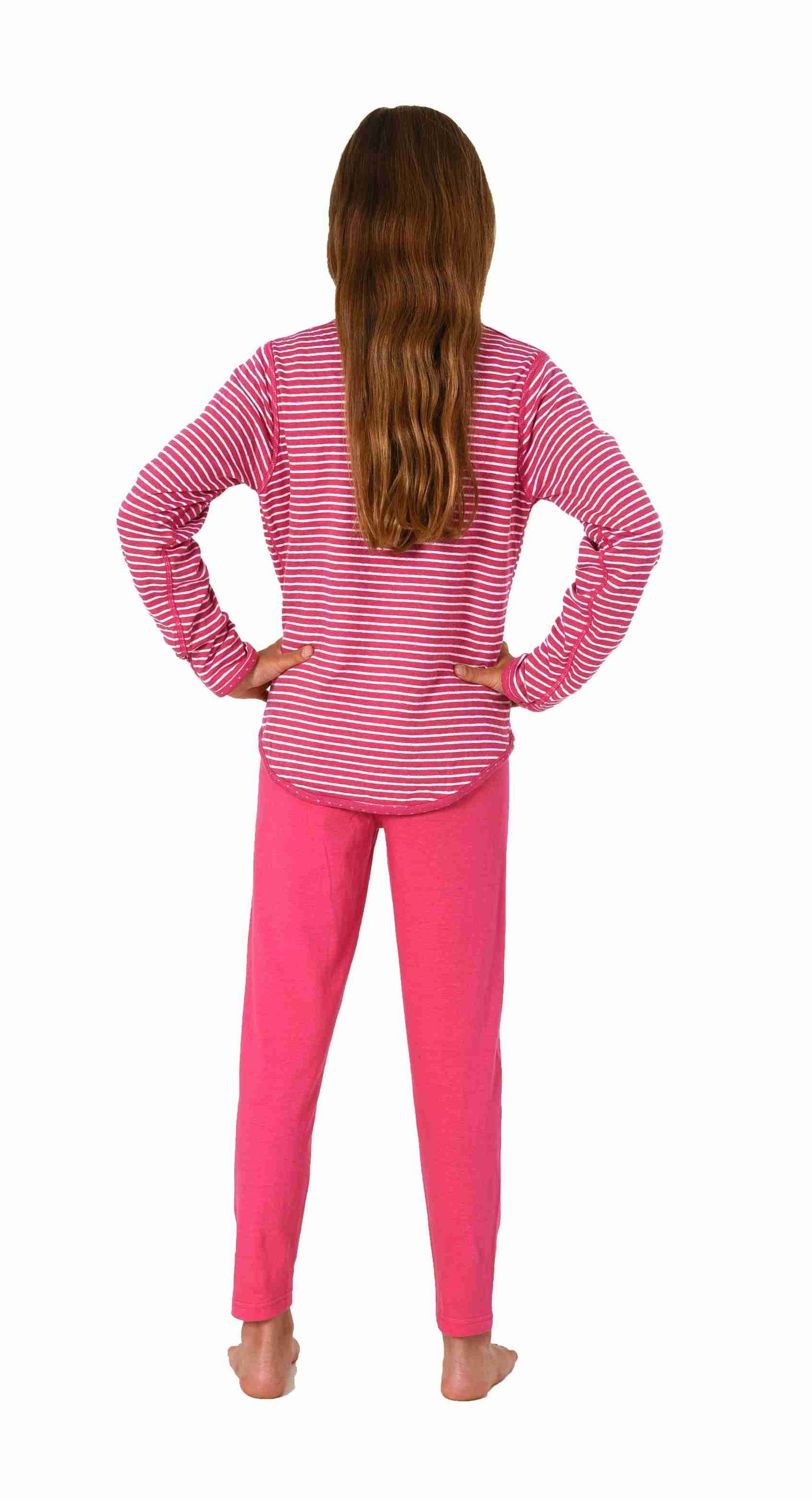 Normann Pyjama Mädchen 2 rot langarm wenden in Style Schlafanzug einem zum - Designs