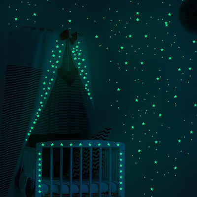 Mmgoqqt Wandsticker »Leuchtsterne Wandsticker Kinderzimmer,Glow in the Dark Sterne Sternenhimmel Leuchtaufkleber für Decke und Wand,DIY fluoreszierende Leuchtsterne Wandtattoo«