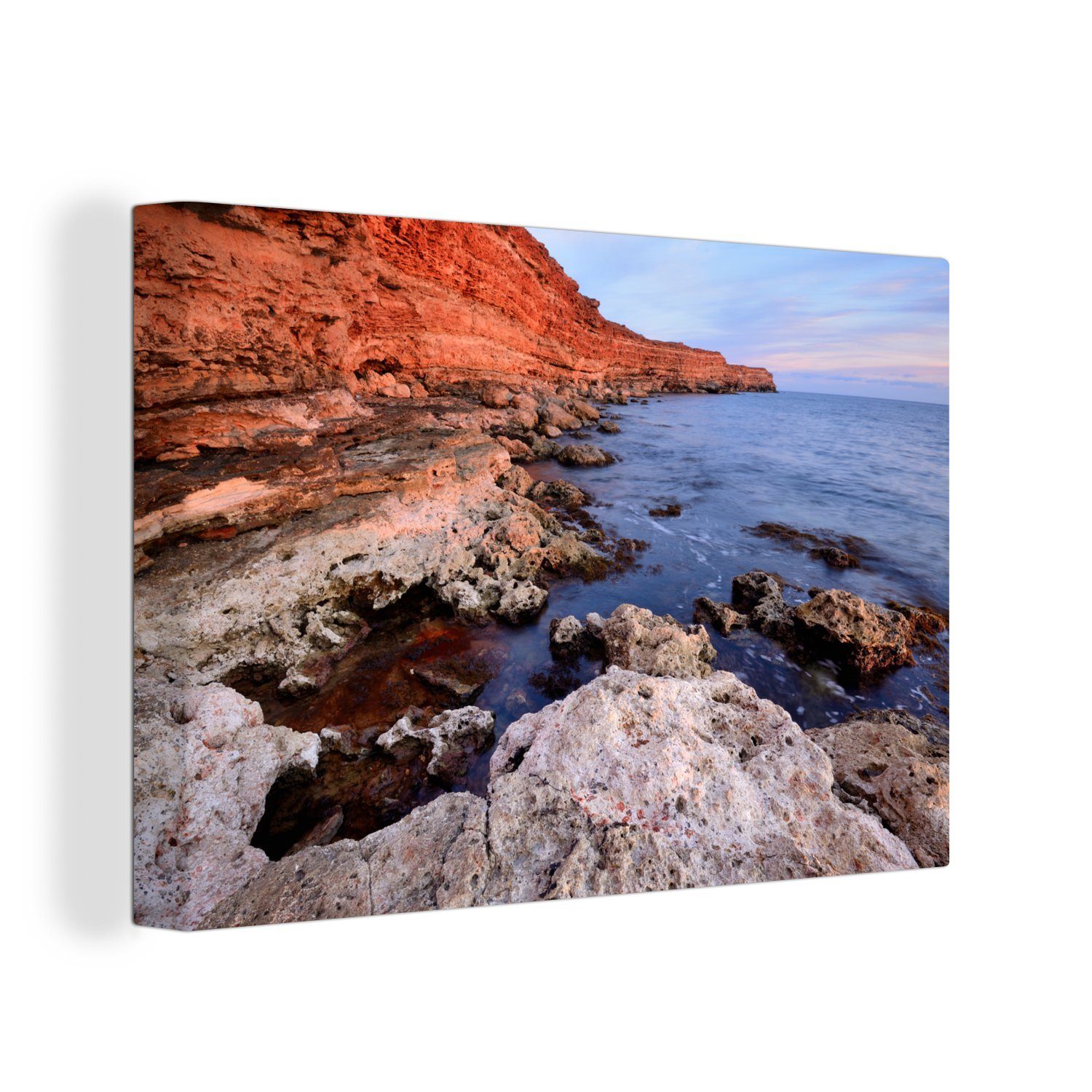OneMillionCanvasses® Leinwandbild Die Klippen in der kasachischen Bucht bei Sebastopol auf der Krim, (1 St), Wandbild Leinwandbilder, Aufhängefertig, Wanddeko, 30x20 cm