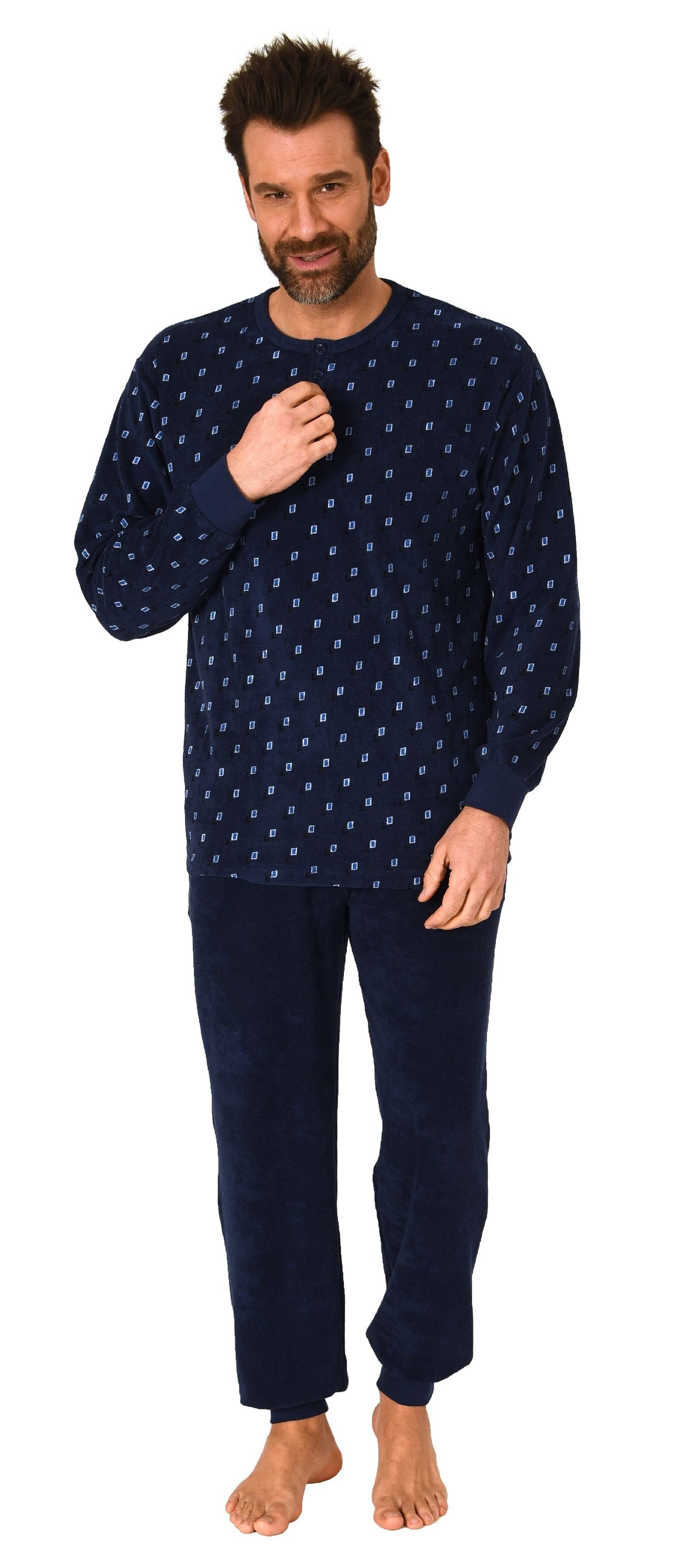 Normann Pyjama Herren Frottee Schlafanzug lang günstig online kaufen