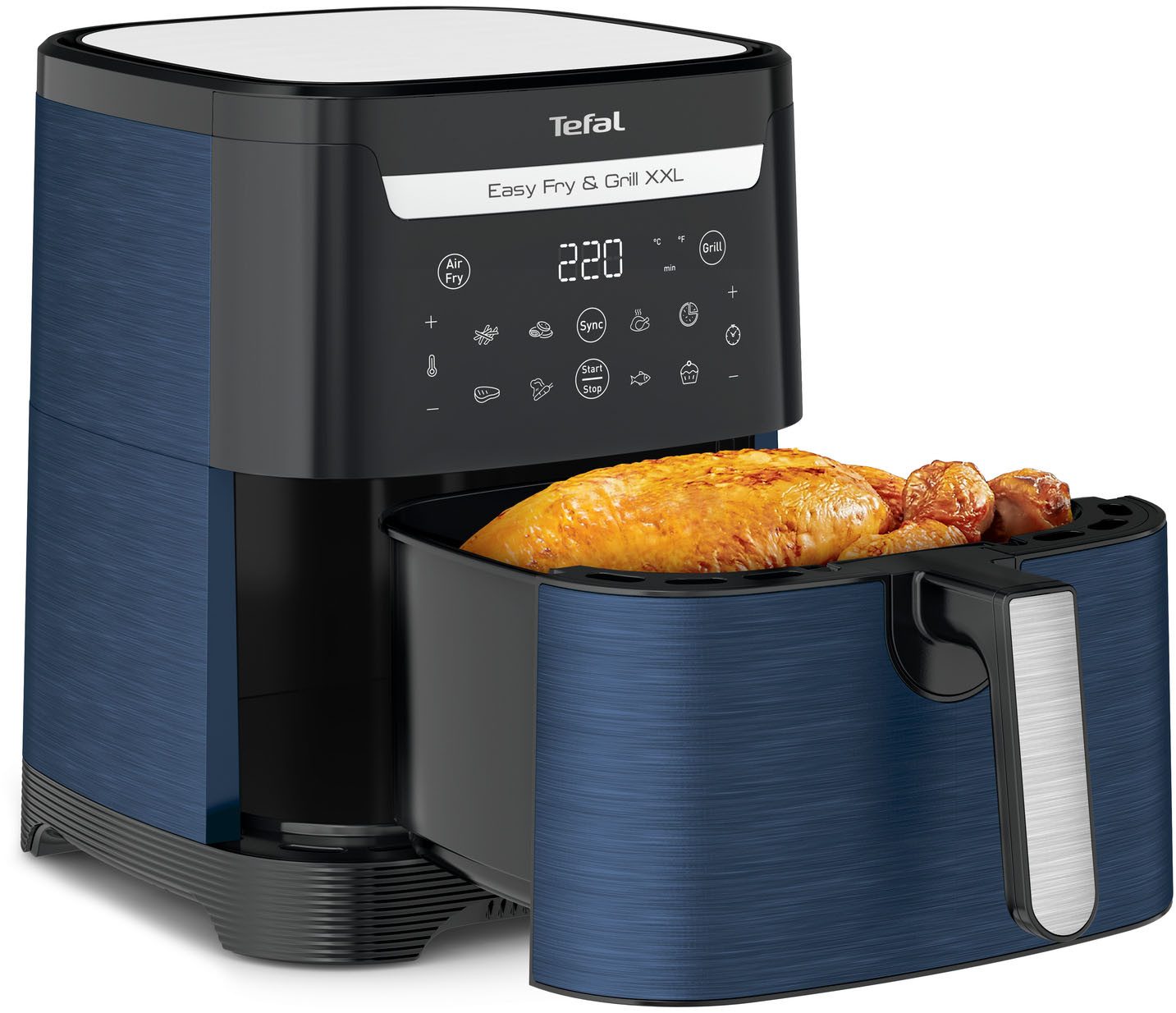 Tefal Heißluftfritteuse Easy Fry & Grill EY8014 XXL, 2-in-1 Heissluftfritteuse & Grill, 8 Programme, 1830 W, XXL-Fassungsvermögen oder 2 separate Zonen, Flexcook-Trennwand