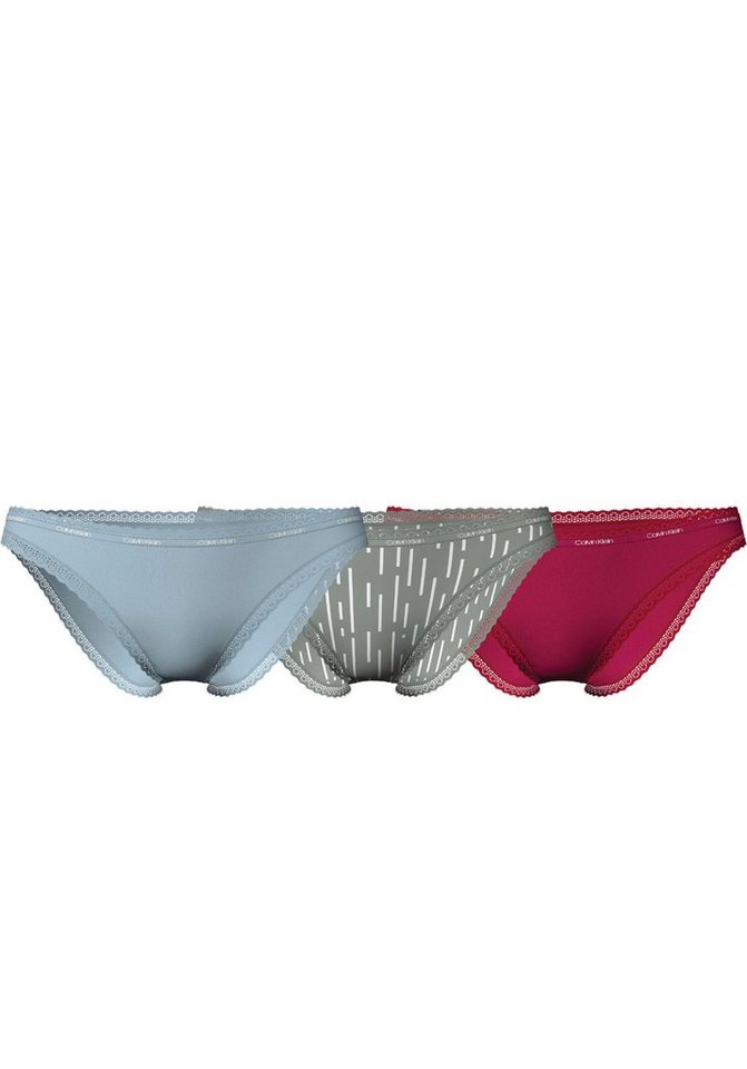 Calvin Klein Underwear Bikinislip (Packung, 3-St., 3er-Pack) mit Spitze an  den Kanten