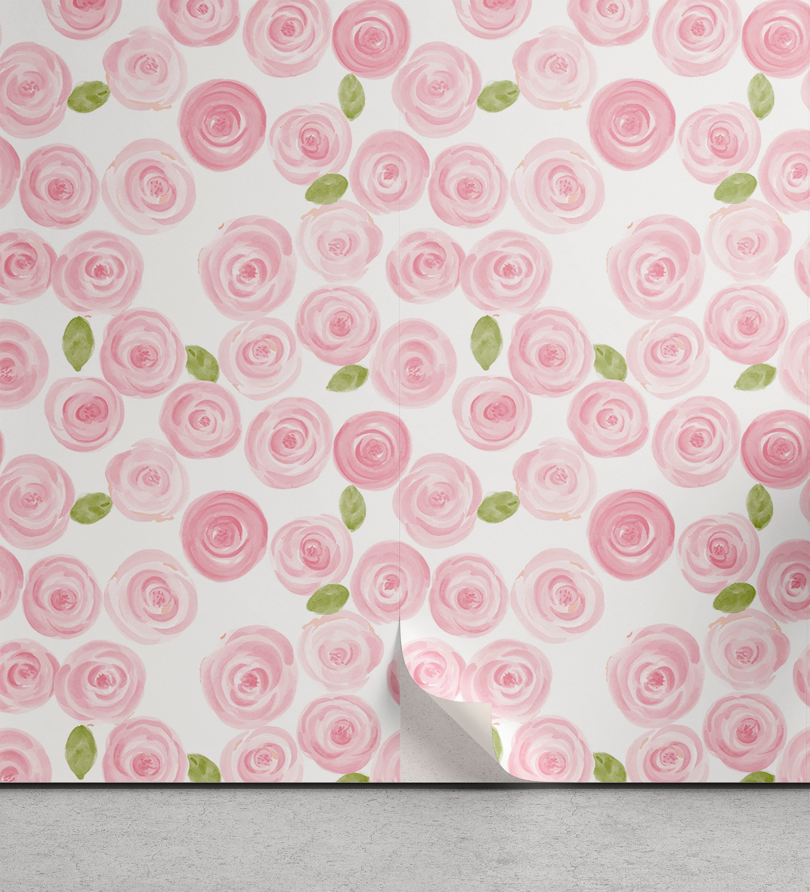 Abakuhaus Vinyltapete selbstklebendes Wohnzimmer Küchenakzent, Blume Braut Roses Feld Kunst