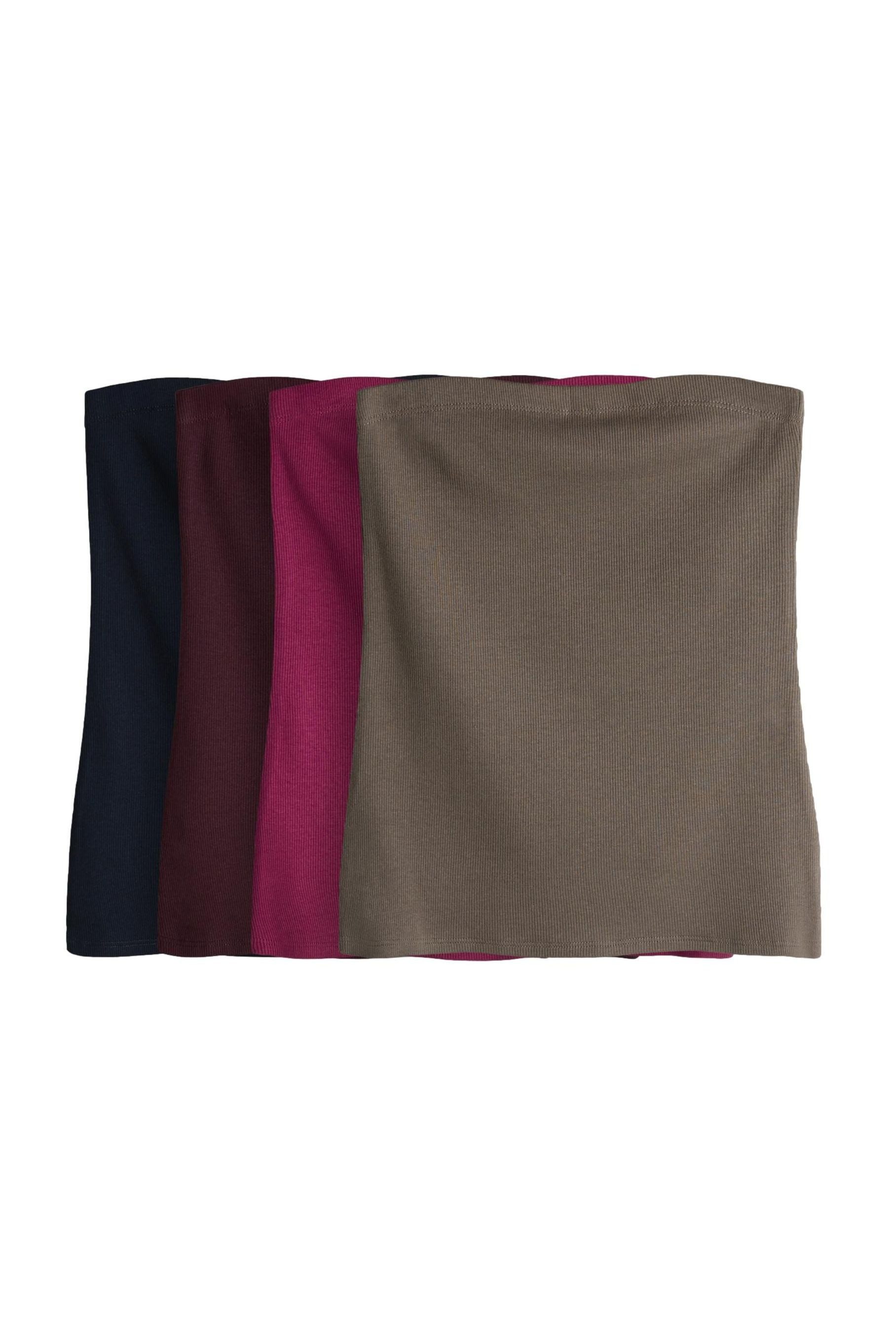 The Set Bandeautop The Set gerippte Bandeau-Oberteile, 4er-Pack (4-tlg)