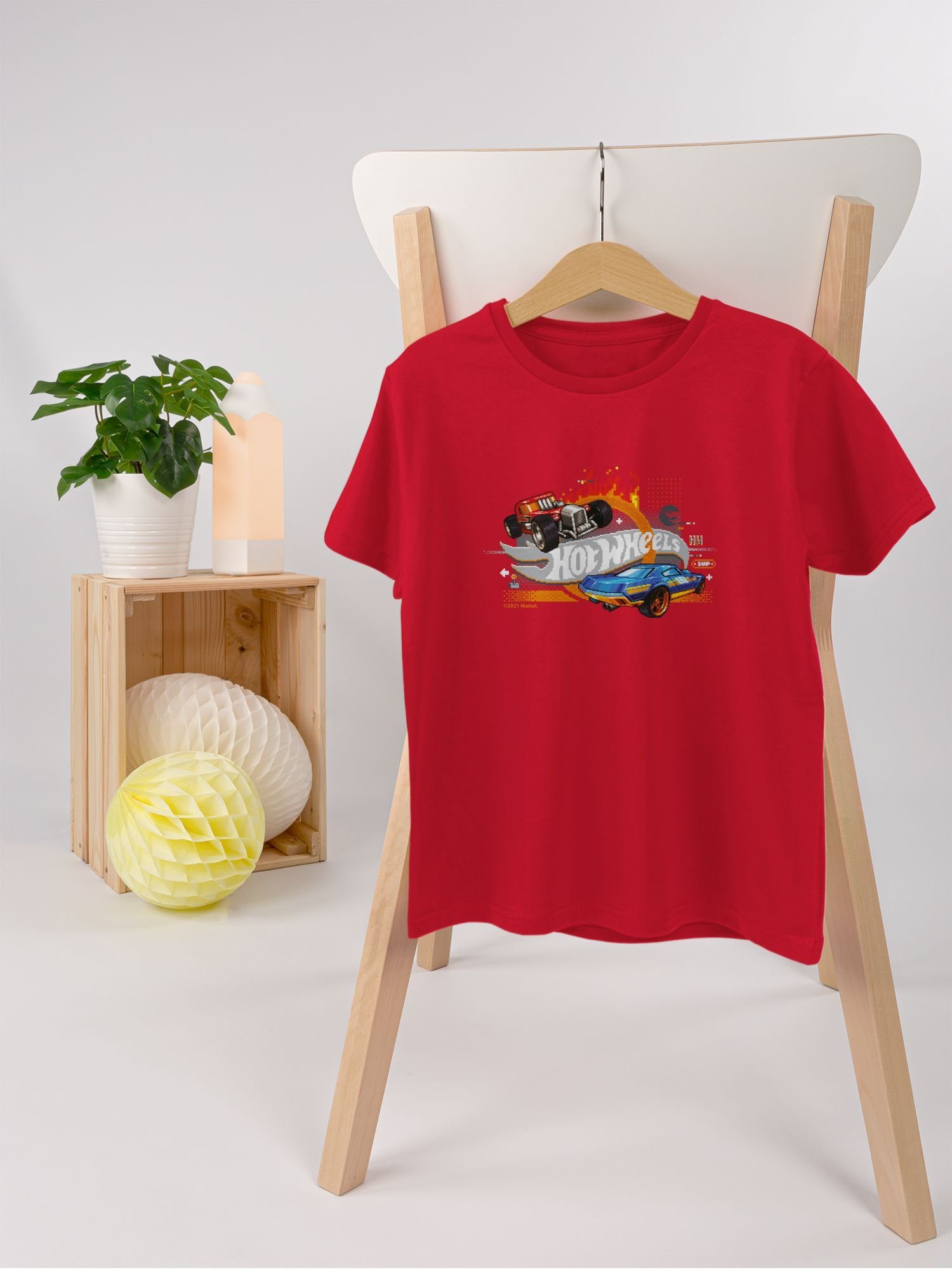 Shirtracer T-Shirt 01 Jungen Wheels Rot Logo Hot 8-Bit