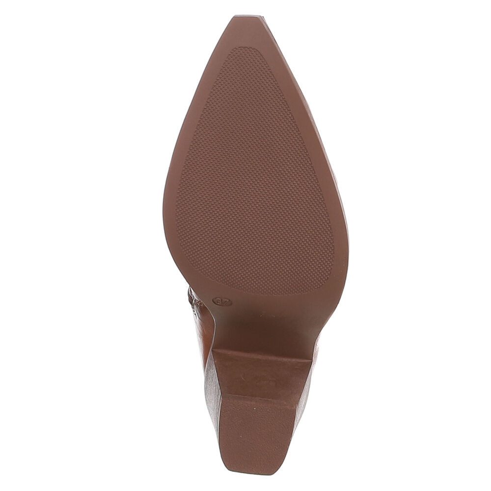 Ital-Design Damen Cowboystiefel mit Blockabsatz und Stickerei Westernstiefel (92002475) Blockabsatz Stiefel in Camel