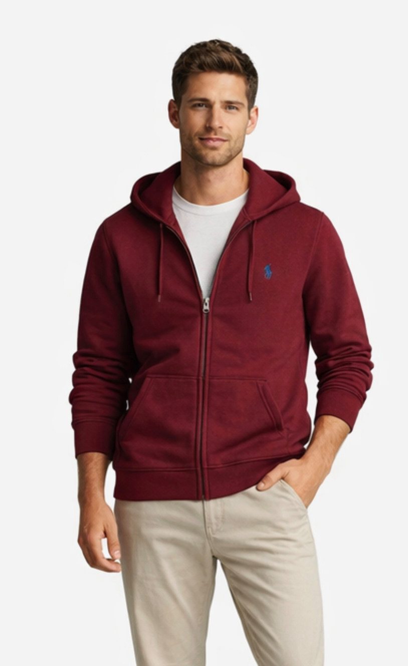 Polo Ralph Lauren Kapuzensweatjacke Sweatjacke Fleece Innenfutter Hooded Sweatshirt Sofort authentifizierbar durch QR-Code über das Ralph Lauren System