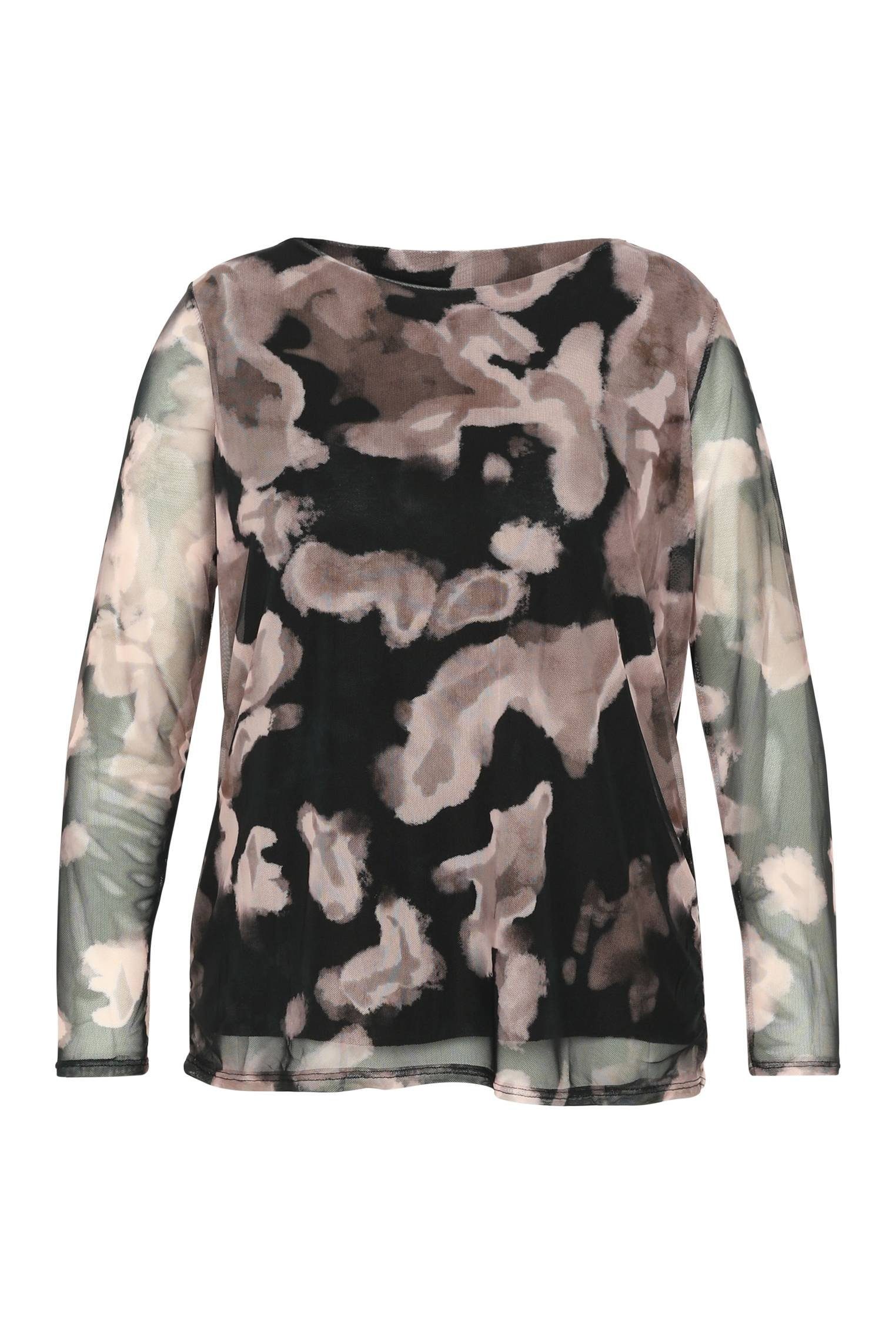 Paprika T-Shirt Fischnetz-T-Shirt Mit Camouflagemuster
