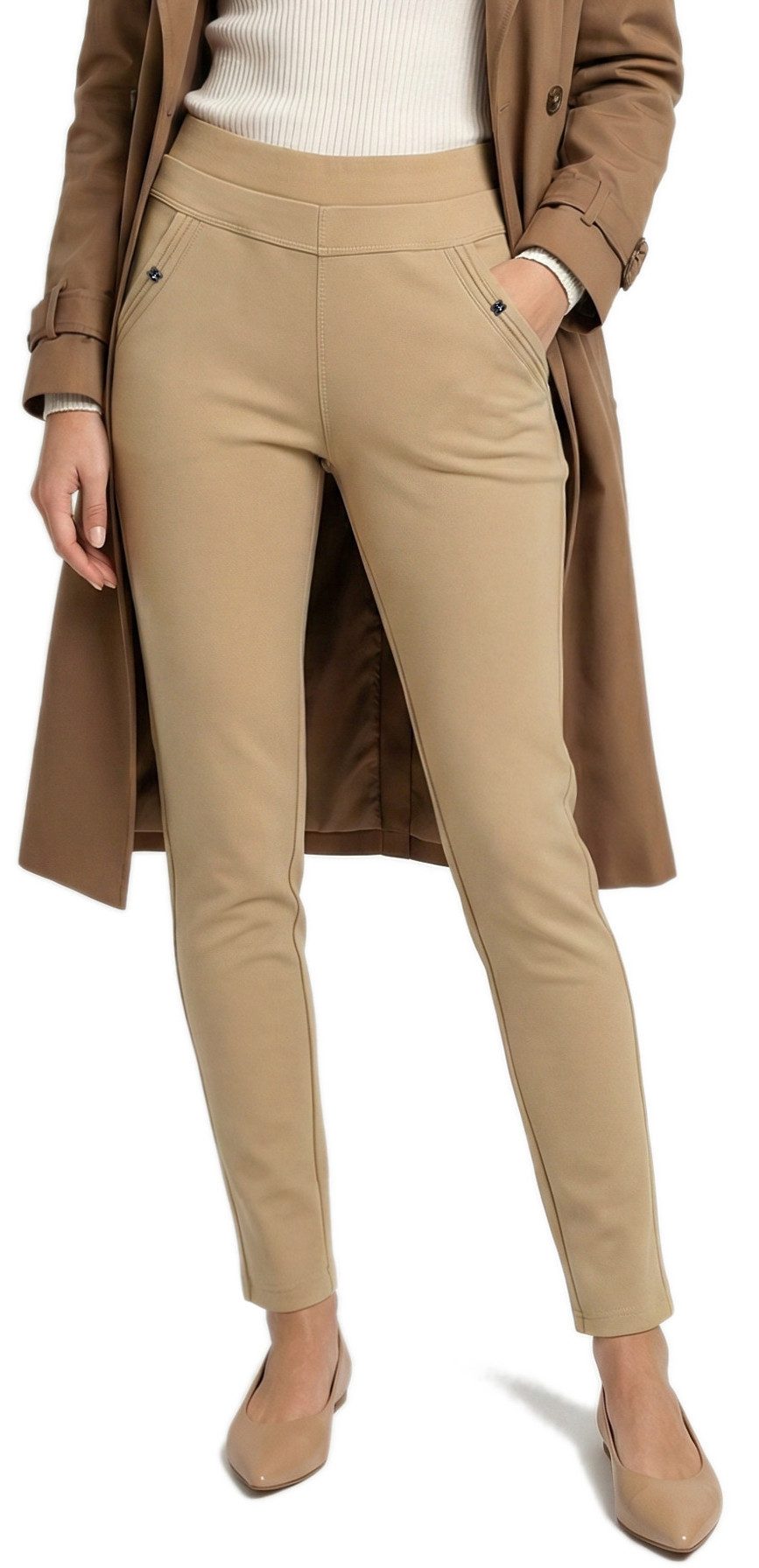 dy_mode Stoffhose Damen Schlupfhose High Waist Stoffhose & Business-Hose Skinny Pants in Unifarbe, High Waist, mit elastischem Bund