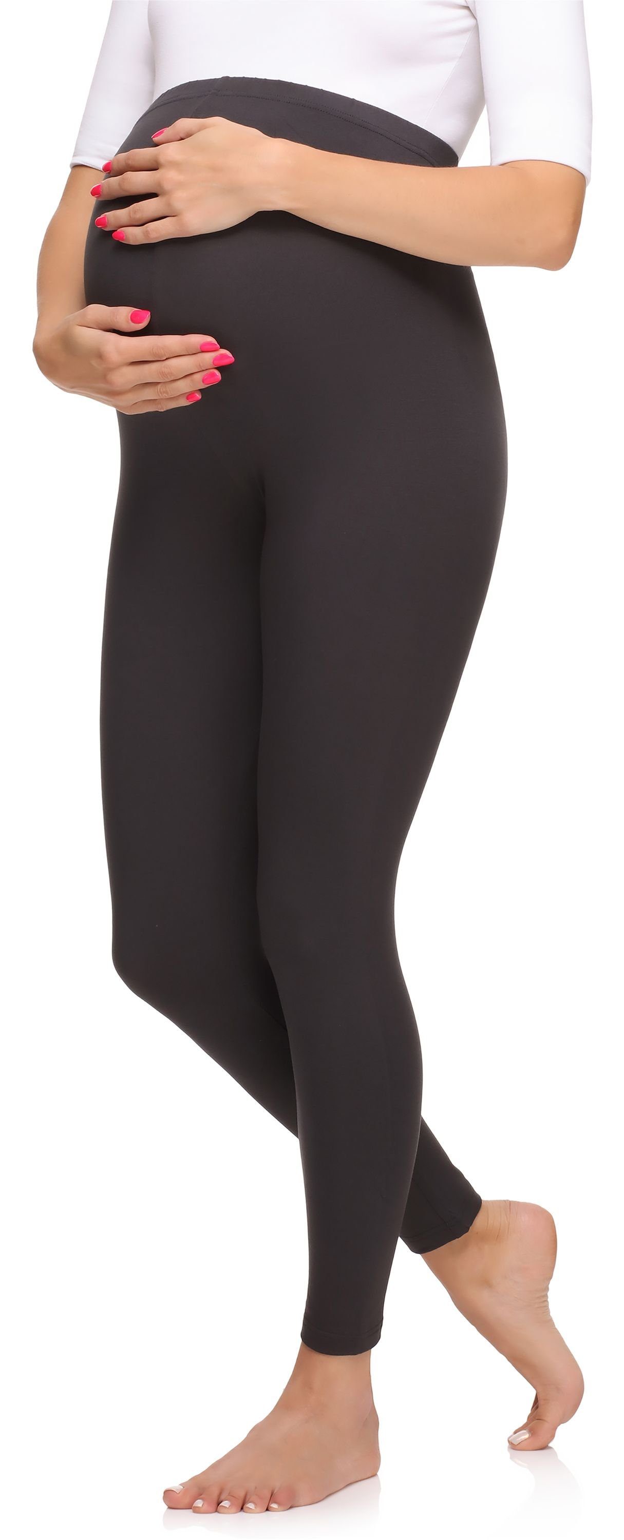 Umstandsleggings Damen Lange Umstandshose aus Viskose MS10-297
