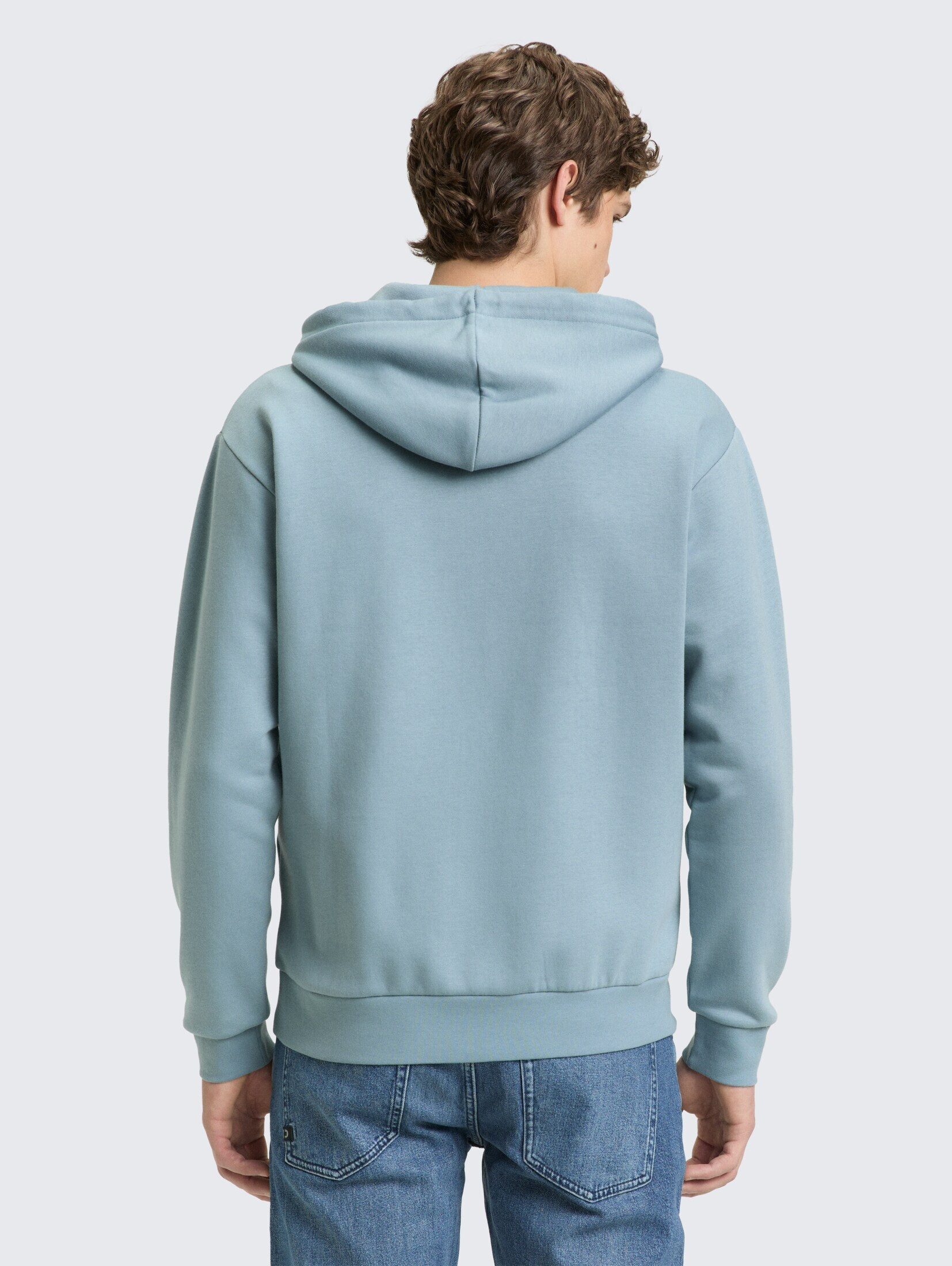 TOM TAILOR Denim Sweatjacke Strick & Sweatshirts Hoodie Sweatjacke mit Logo-Print