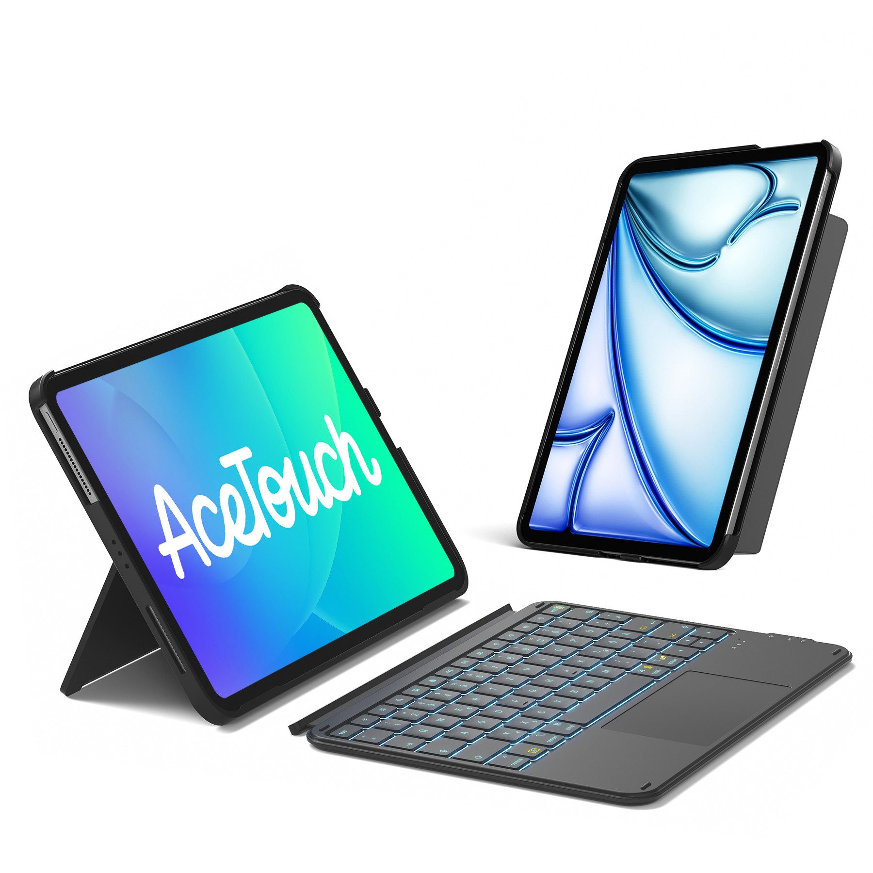 Inateck für iPad 11 Gen A16, 11 Zoll iPad Air M4 M3, iPad 10, iPad Pro 4/3/2/1 iPad-Tastatur (Ultraleichte, Abnehmbare Tastatur mit Touchpad, Tragbar)