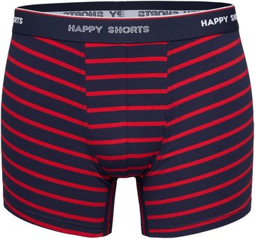 HAPPY SHORTS Trunk 3er Pack Happy Shorts Boxershorts Jersey marine rot maritime Streifen (1-St)