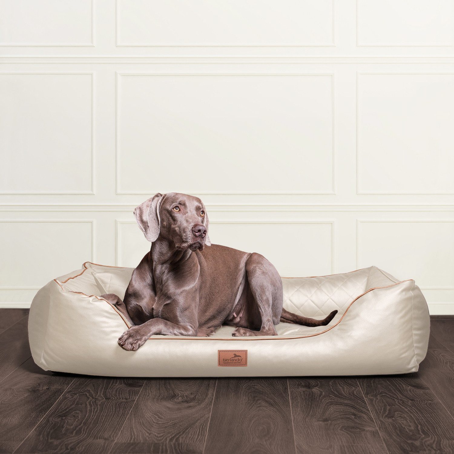Thumbnail - tierlando® Tierbett tierlando® Orthopädisches Hundebett LOUIS hochwertig gestepptes Kunstl, Atmungsaktives Unterseitenvl...