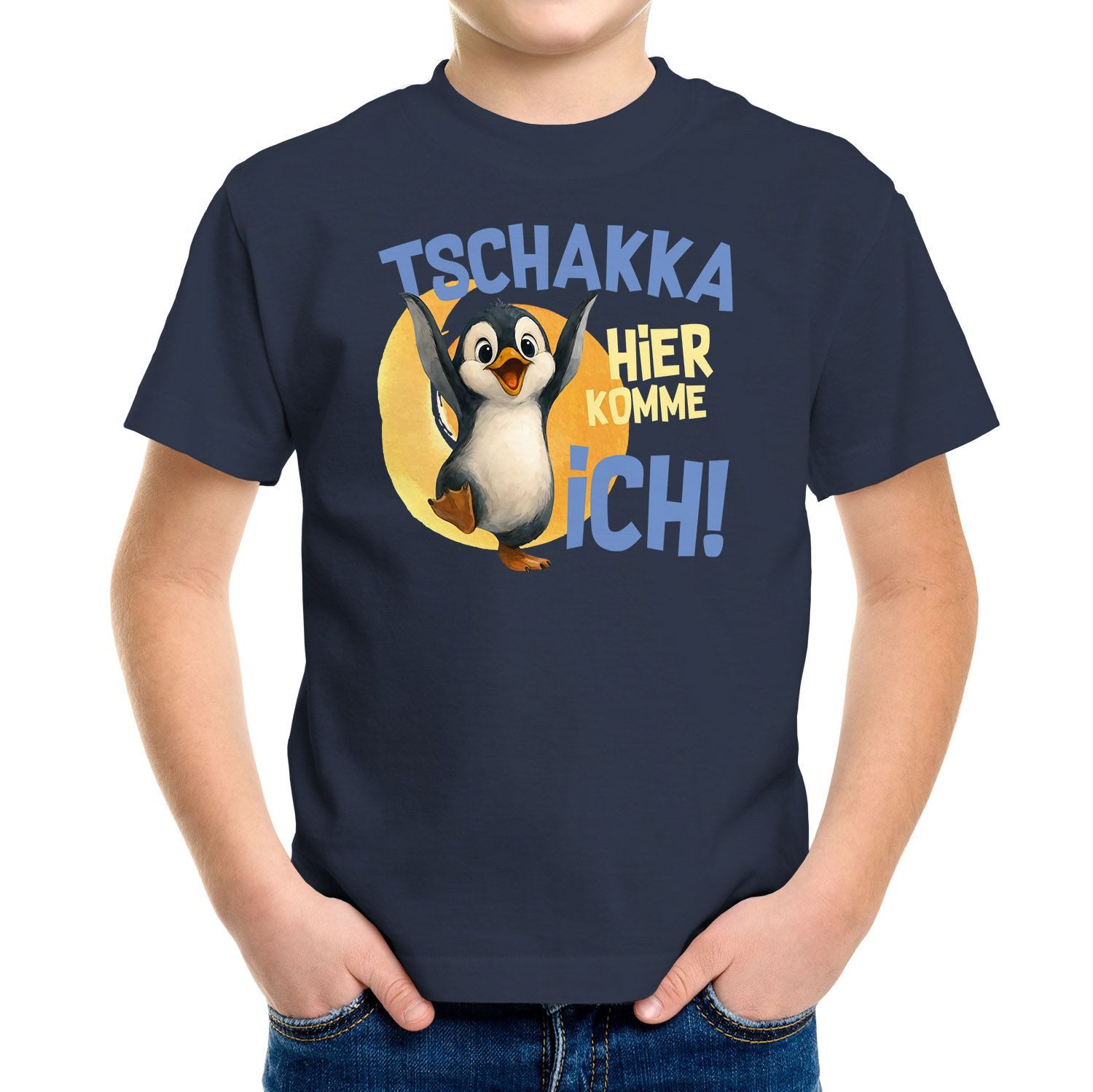 Print-Shirt Kinder T-Shirt Tschakka Hier komme ich Lustige Comic Tiermotiv-Shirts