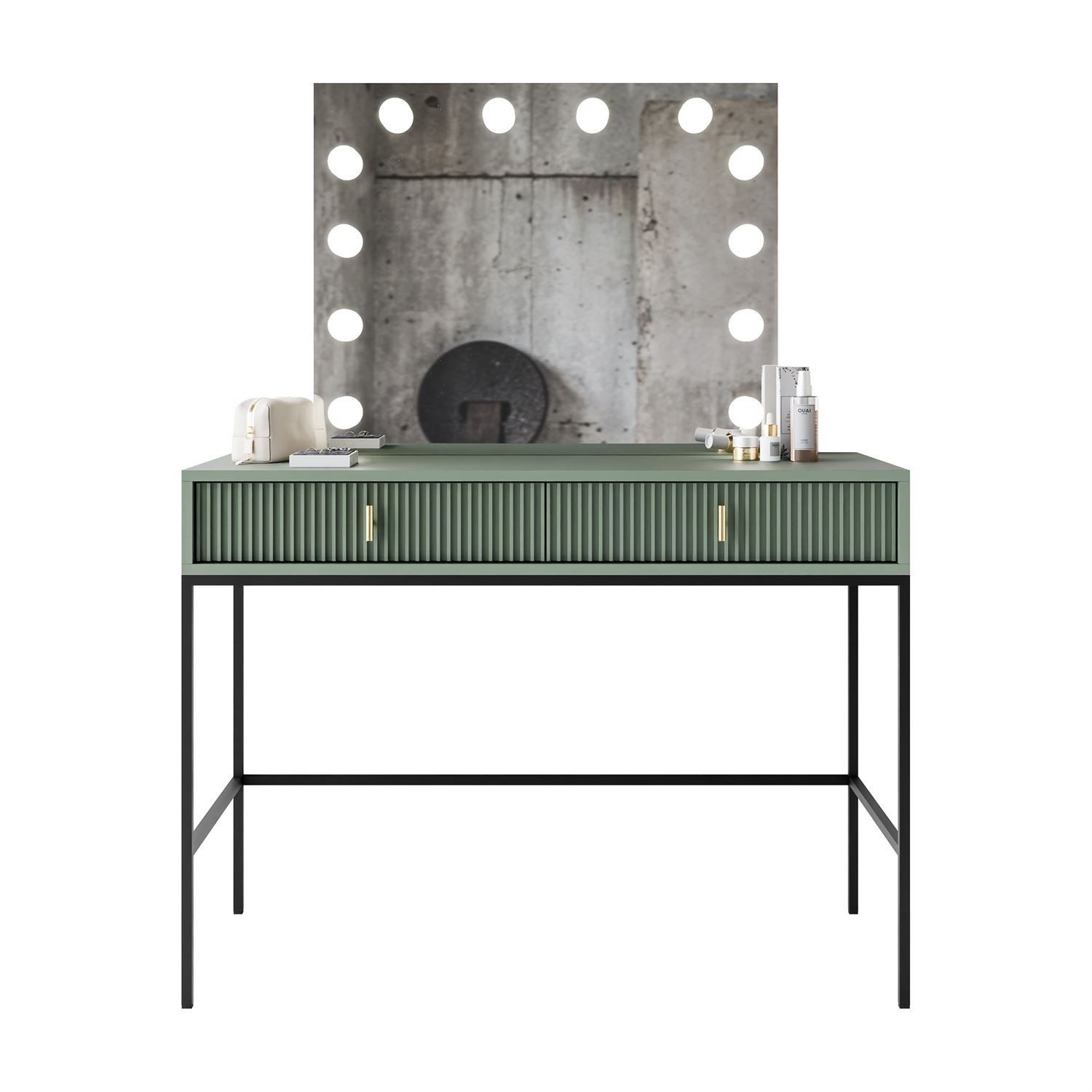 Lookway Schminktisch MIDNIGHT ELITE mit LED-Spiegel auf Gestell, Breite 104 cm