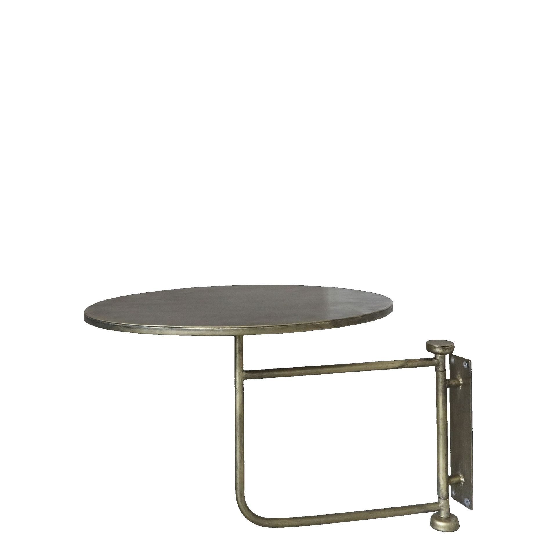 Chic Antique Nachttisch Vintage Wandtisch Antik-Gold Metall Schwenkbar