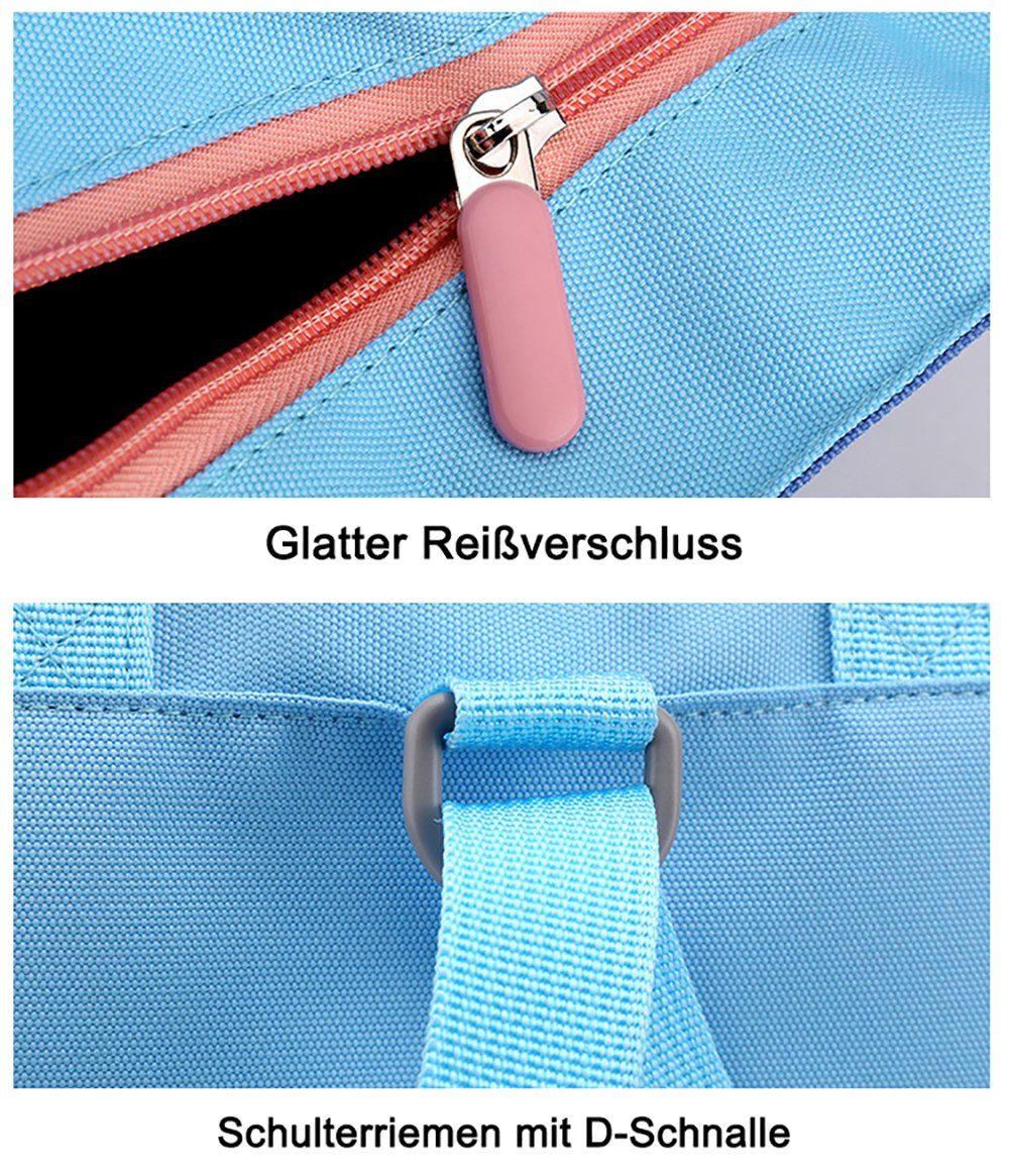 GelldG Umhängetasche erweiterbarer blau Kapazität Wasserfester Rucksack, Kindergartenrucksack