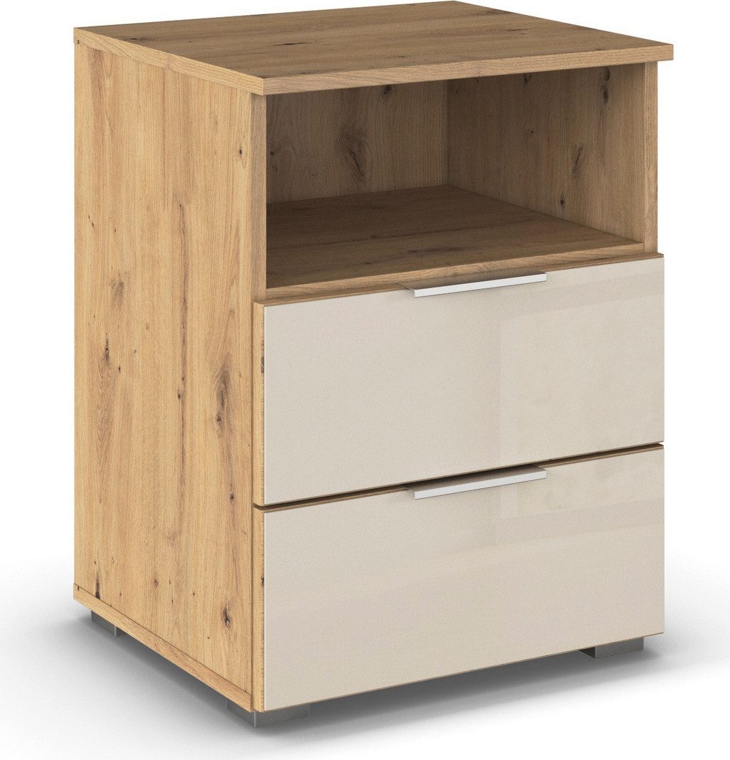 Nachtkommode Nachttisch Nachtschrank Nachtkonsole AGORDO mit Glasfront