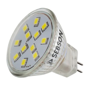 SEBSON LED-Leuchtmittel LED Lampe GU4/ MR11 1.6W warmweiß 150lm Leuchtmittel 110° 12V DC