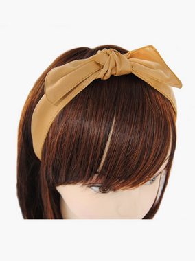 axy Haarreif Haarreif mit Schleife 13 cm x 4,5 cm aus Glanz Stoff, Vintage Damen Haareifen Haarband