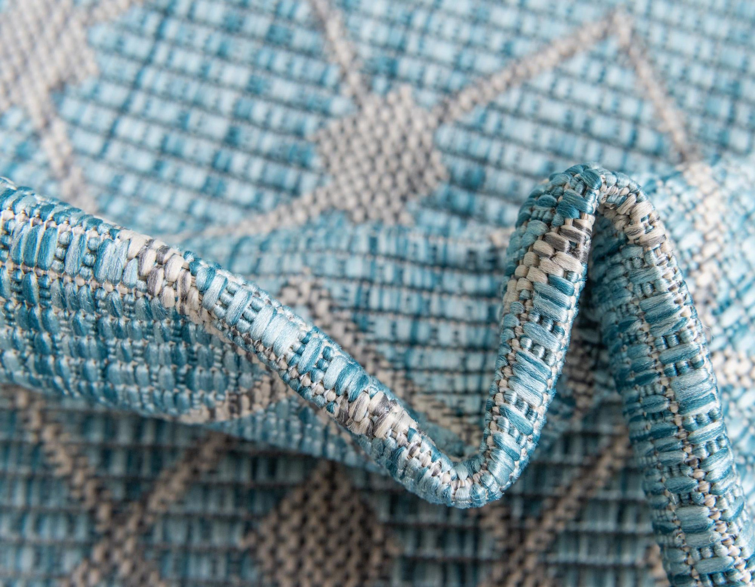 LebensWohnArt Teppich Teppich OUTDOOR CIATO Rechteckig Türkis 150x245 cm Indoor/Outdoor, Höhe: 0.4064 mm