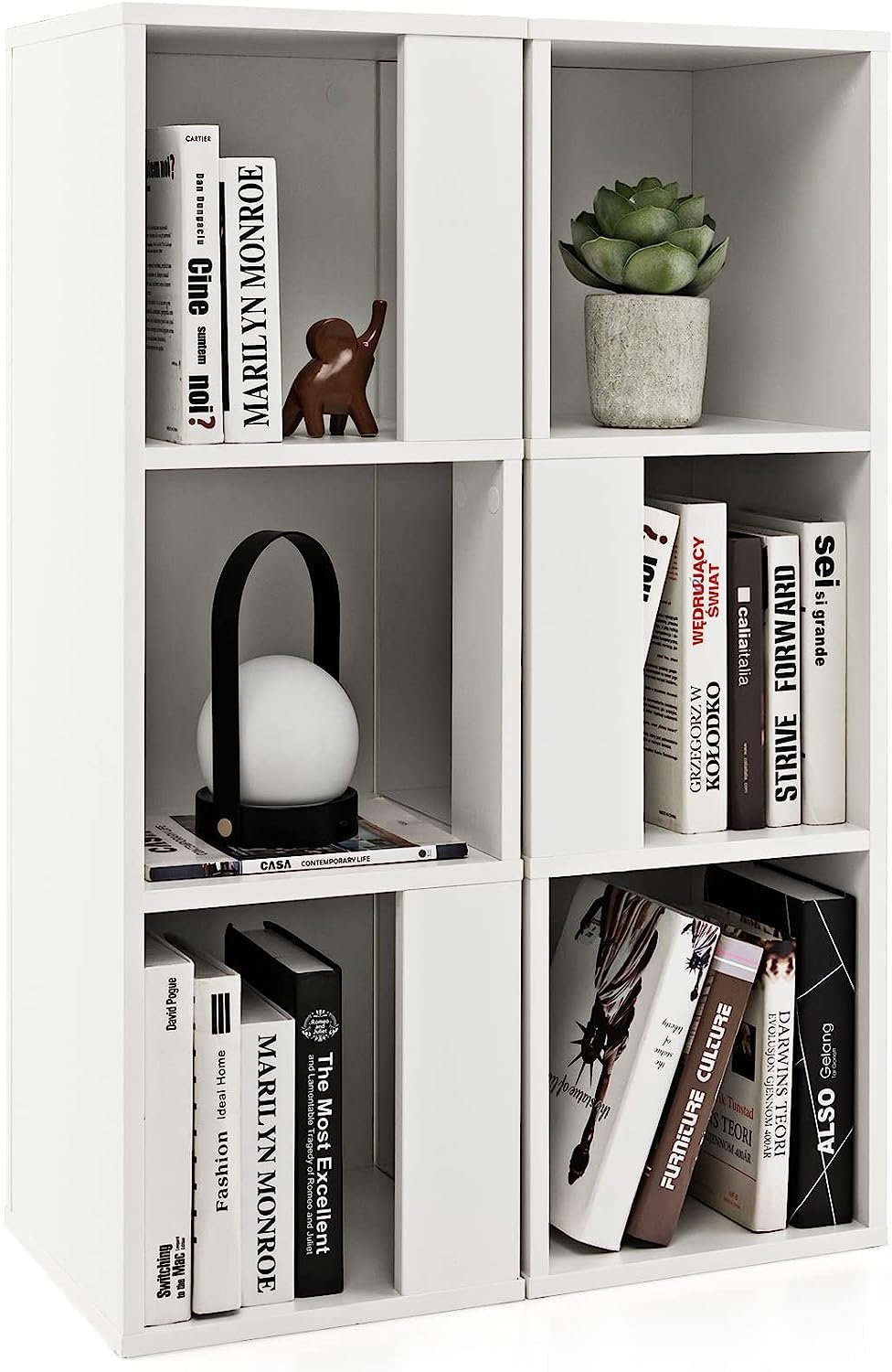 KOMFOTTEU Bücherregal Standregal, 2er Set, mit 3 Offenen Fächern günstig online kaufen