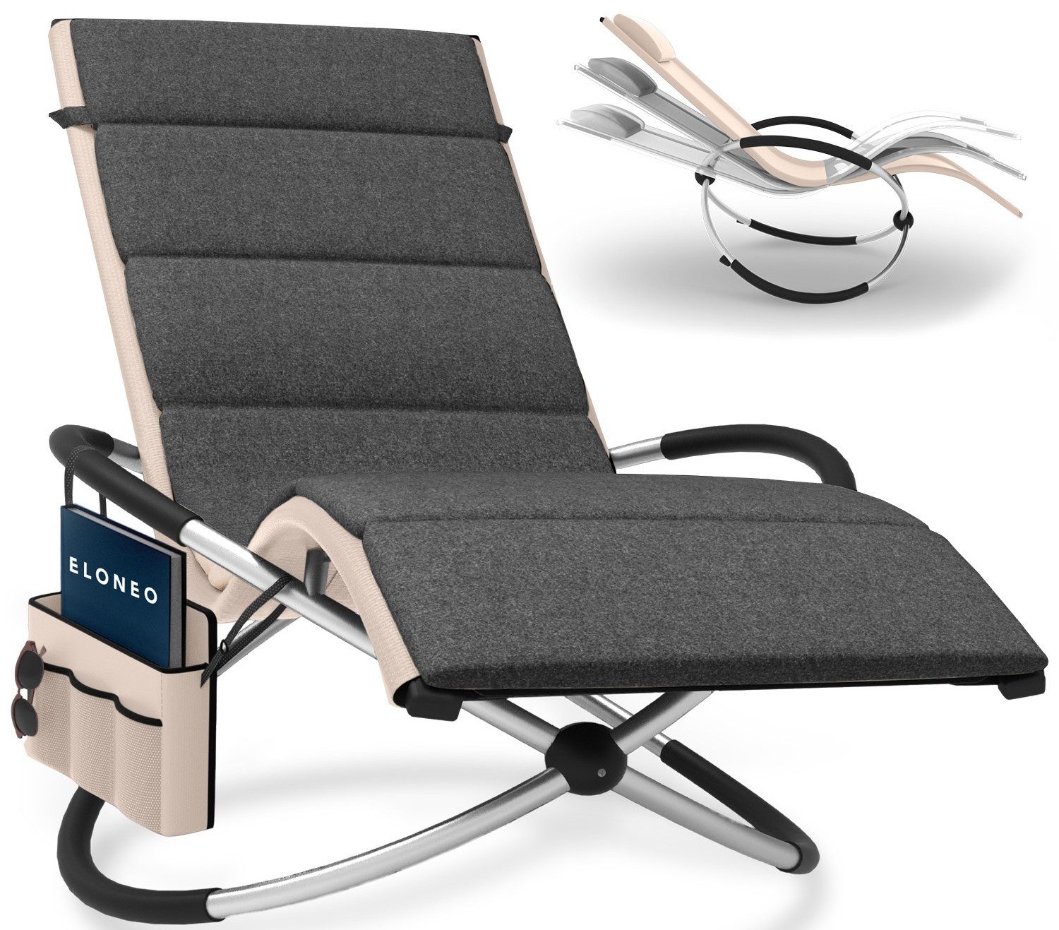 ELONEO Gartenliege Schaukelliege Outdoor mit Tasche, günstig online kaufen